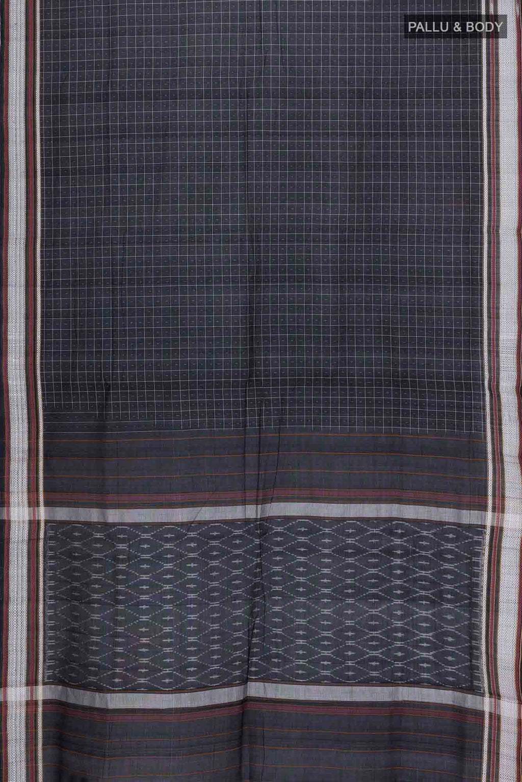 Black Pochampally Cotton Saree