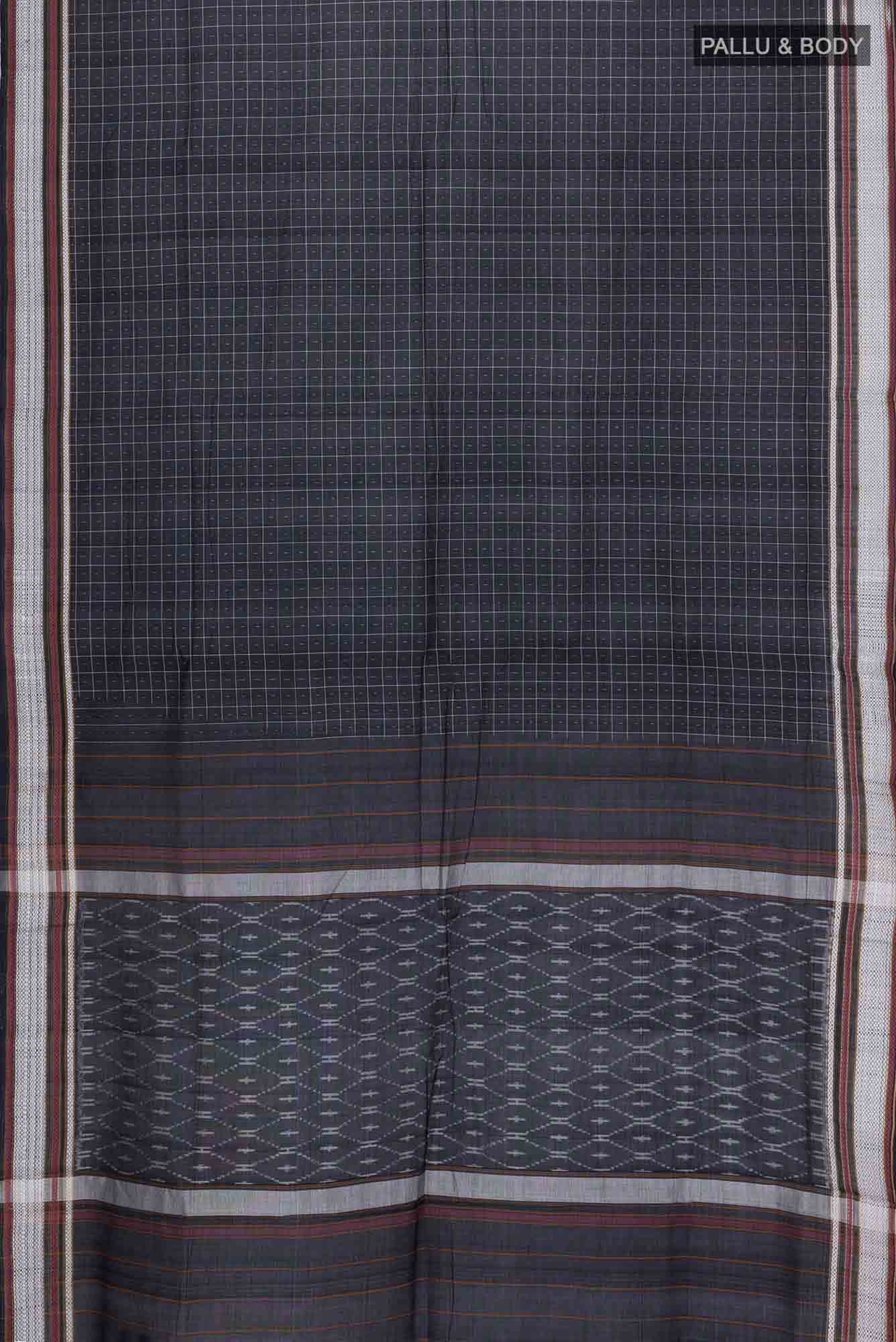 Black Pochampally Cotton Saree