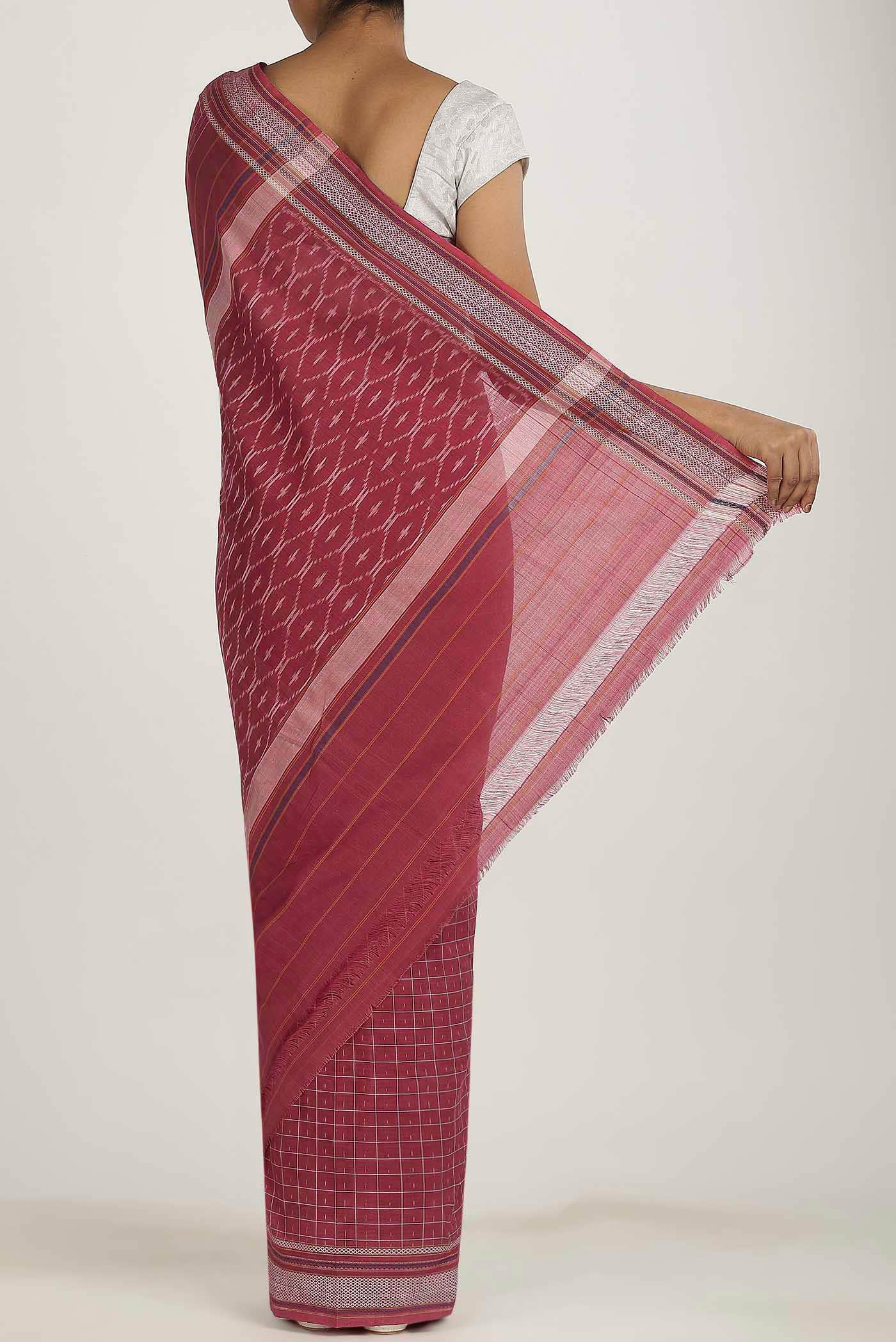 Red Pochampally Cotton Saree