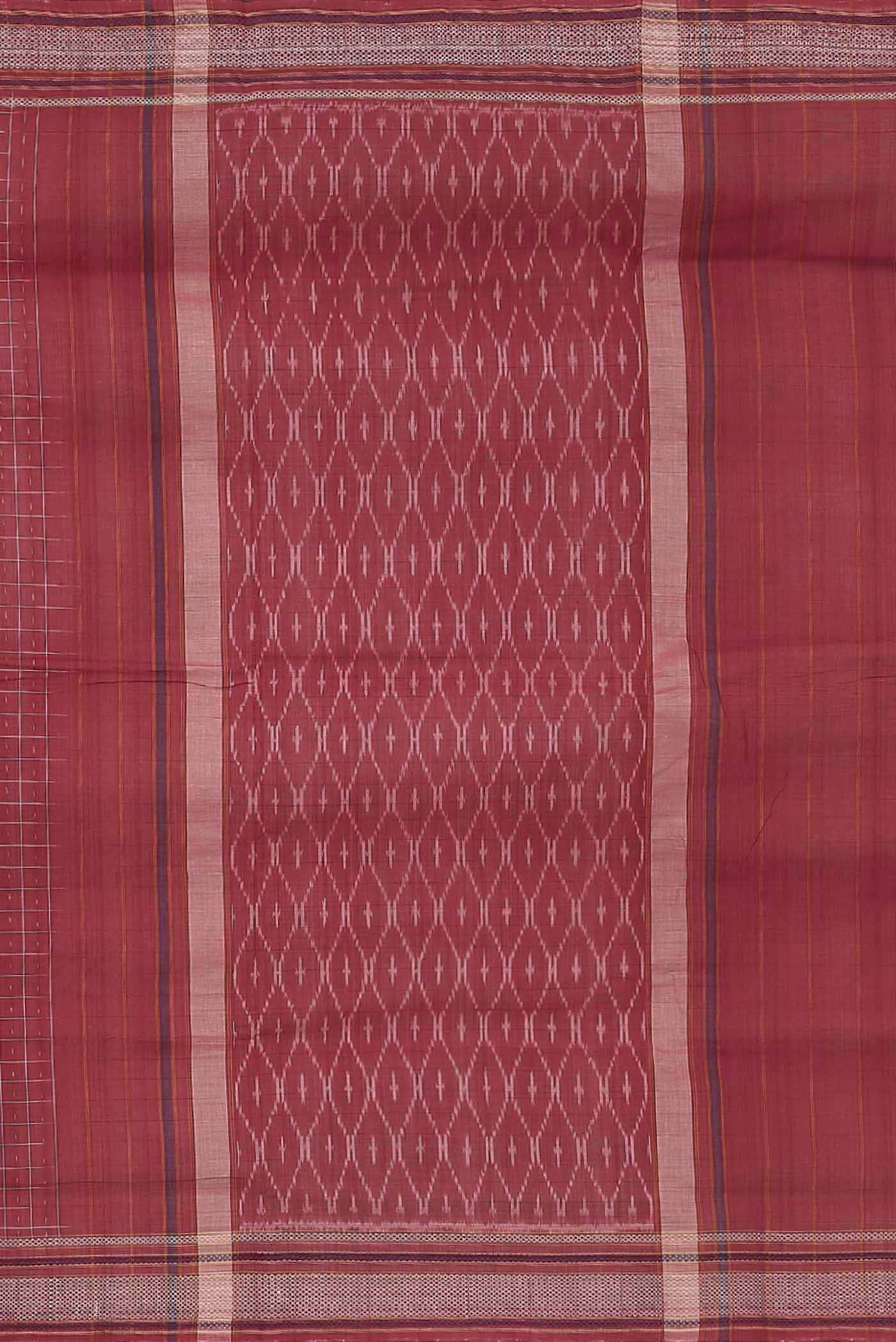 Red Pochampally Cotton Saree