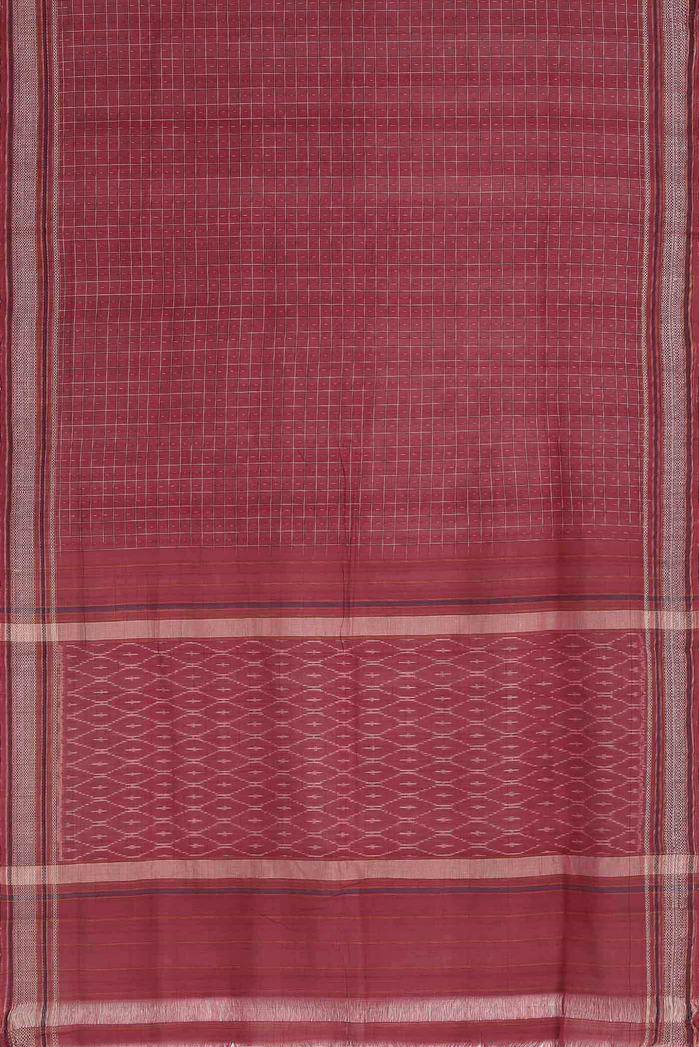 Red Pochampally Cotton Saree