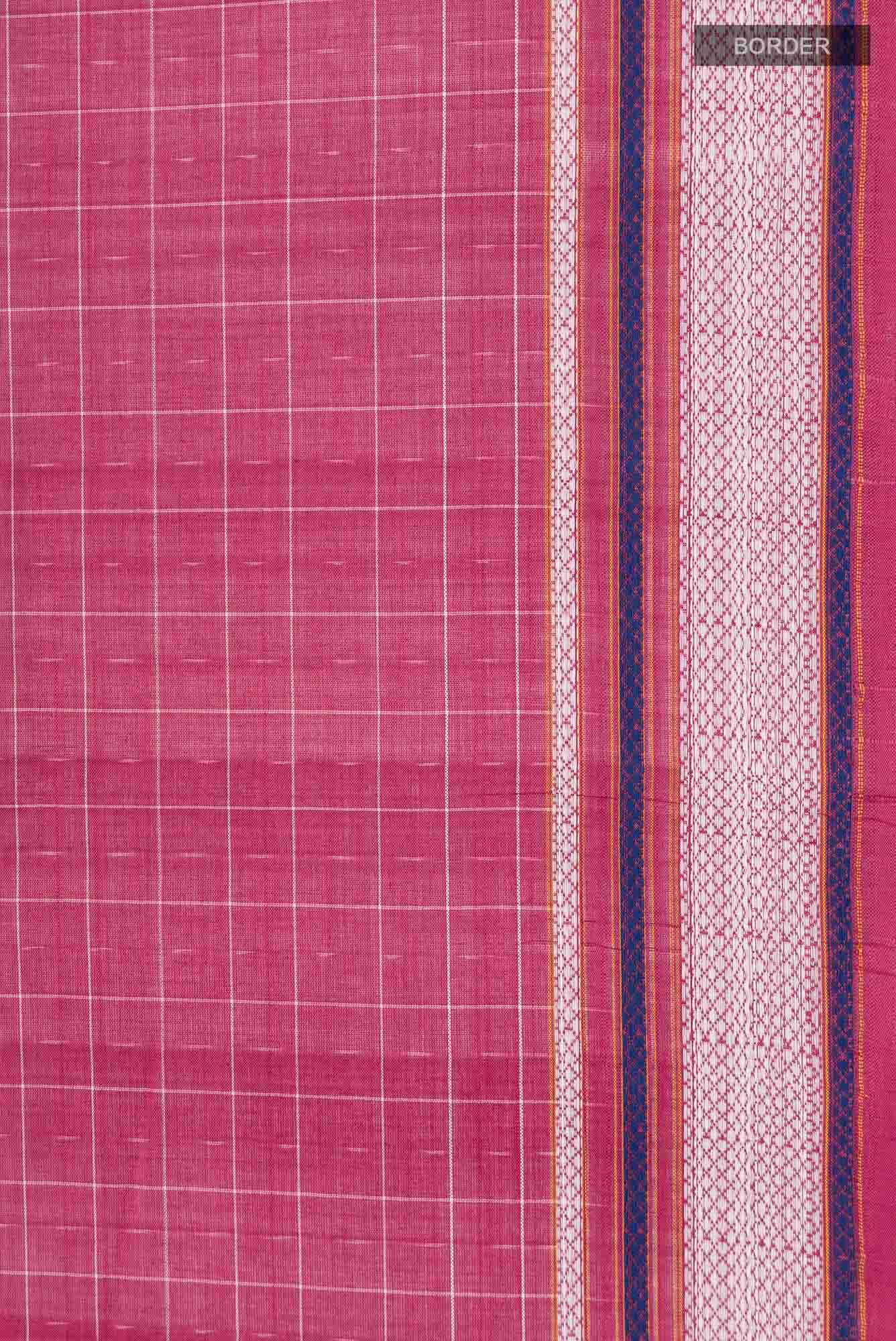 Rose pink Pochampally Cotton Saree