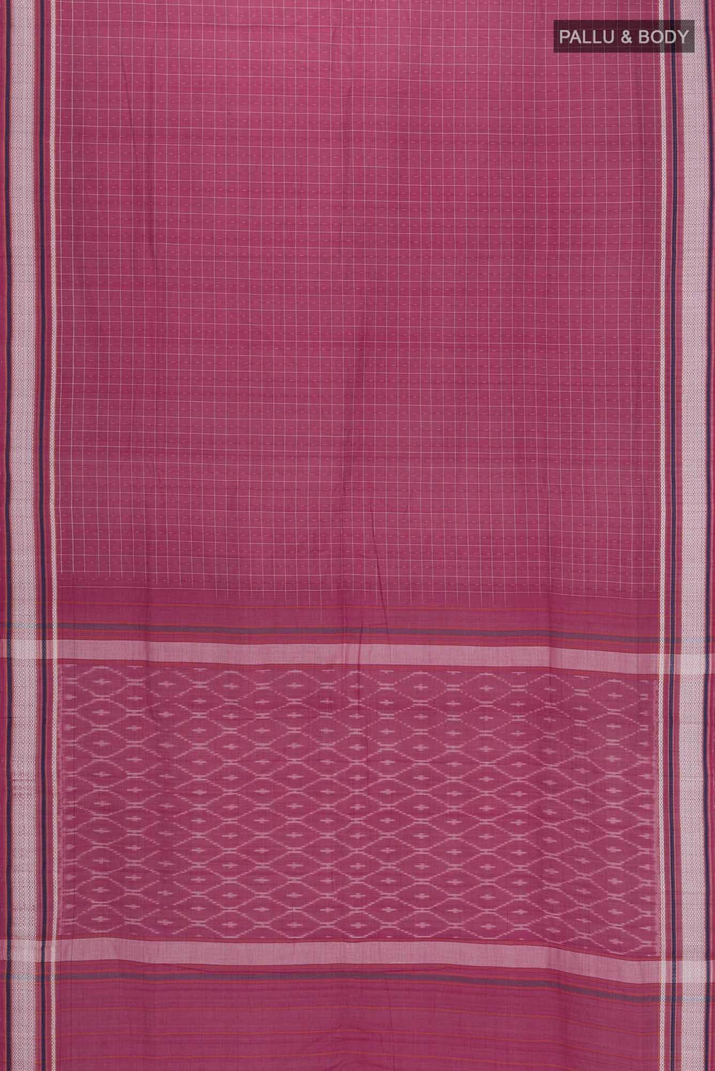 Rose pink Pochampally Cotton Saree