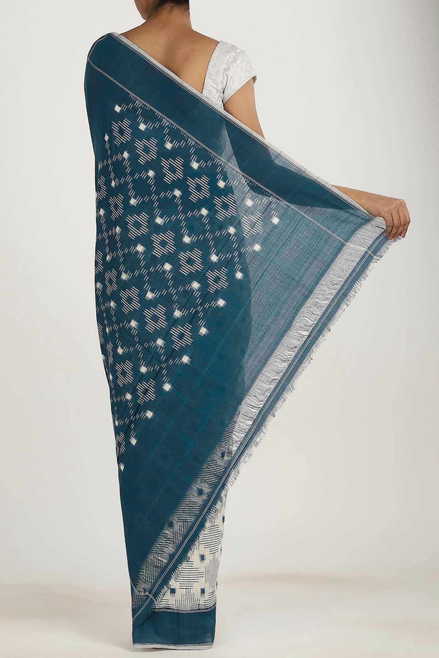 Cream Pochampally Cotton Saree