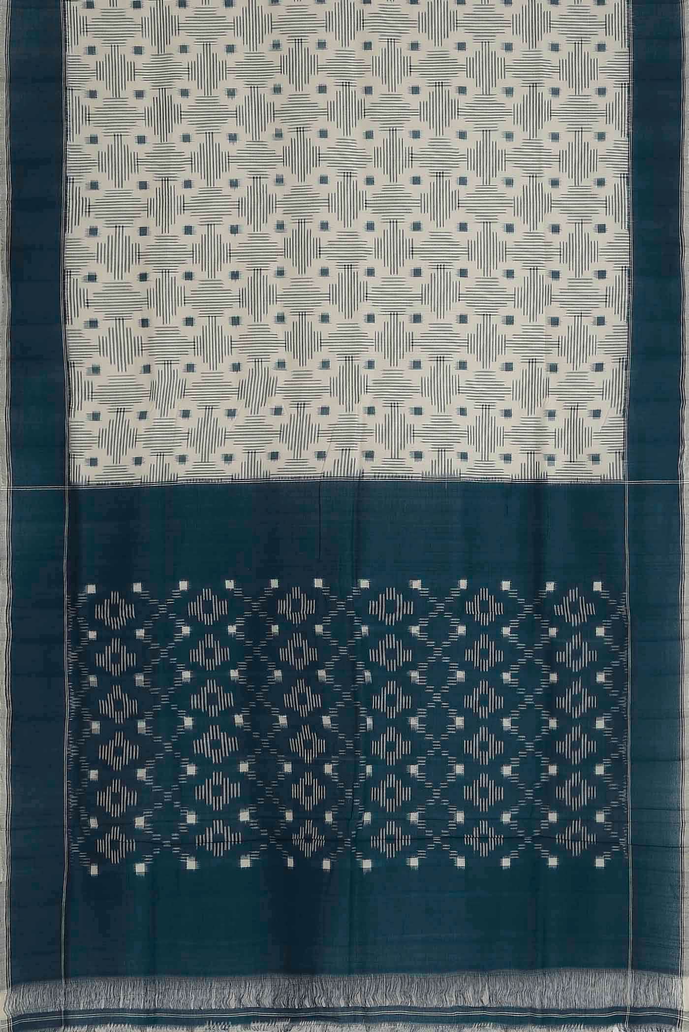 Cream Pochampally Cotton Saree