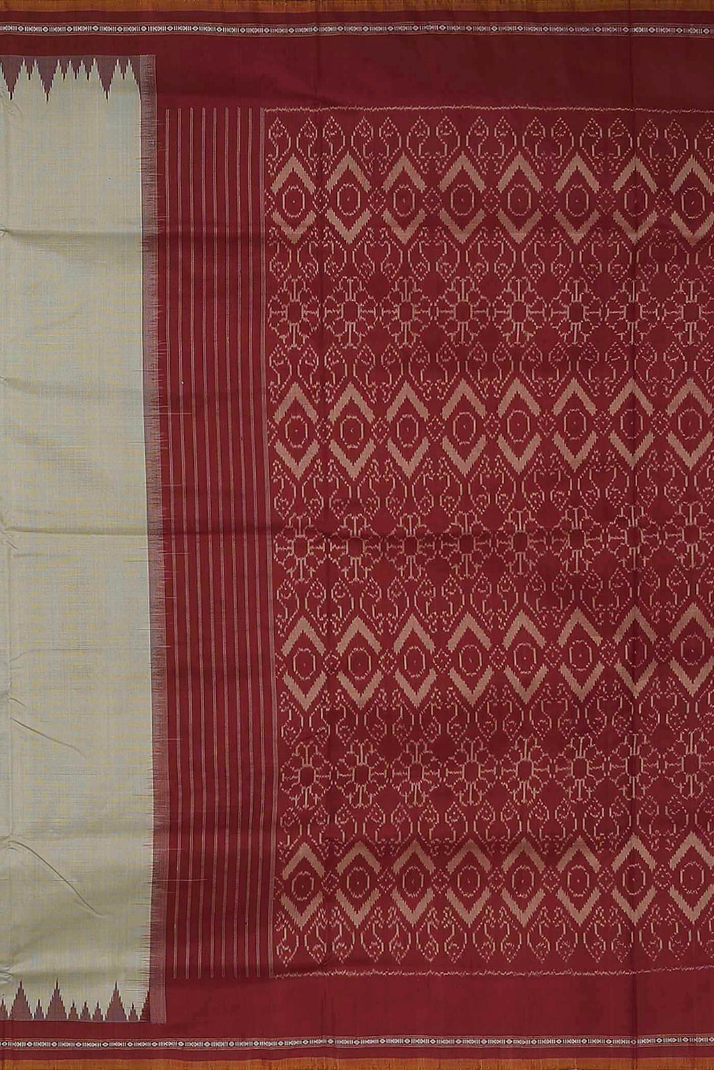 Beige Pochampally Silk Saree
