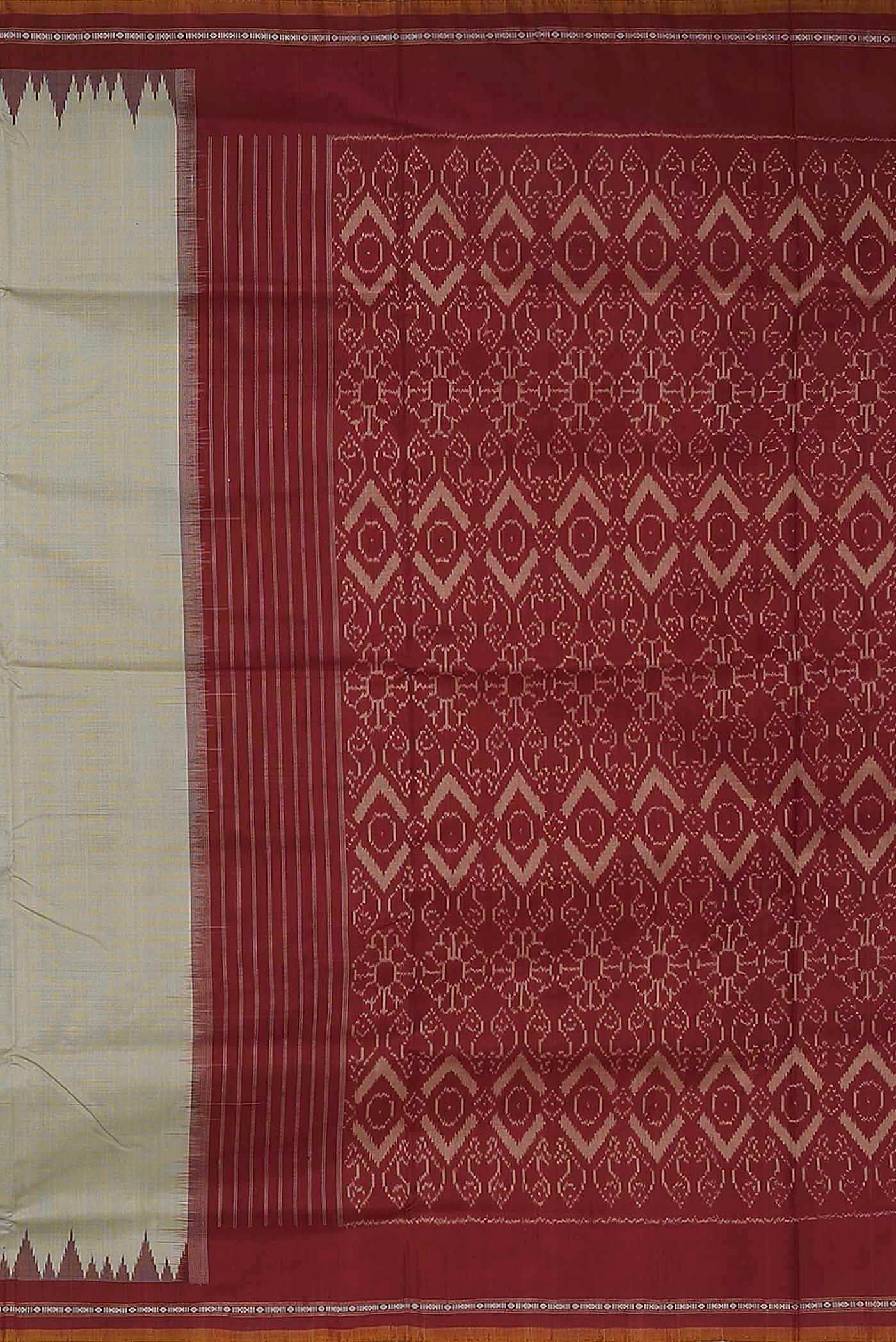 Beige Pochampally Silk Saree