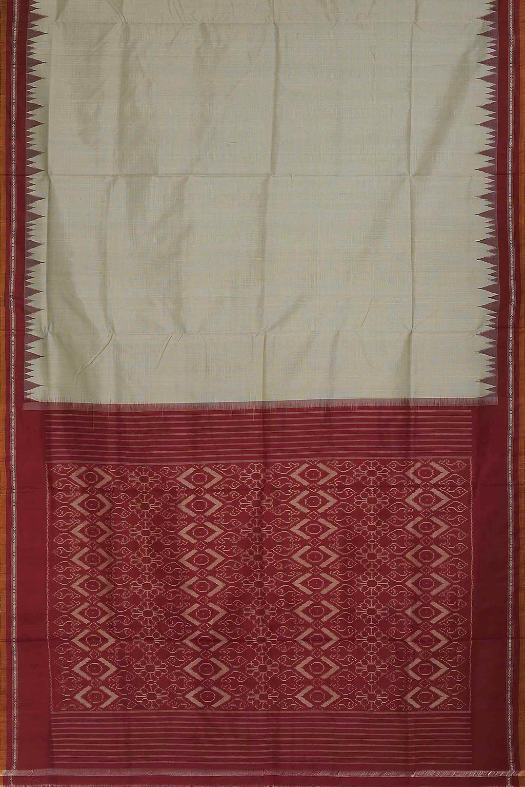 Beige Pochampally Silk Saree