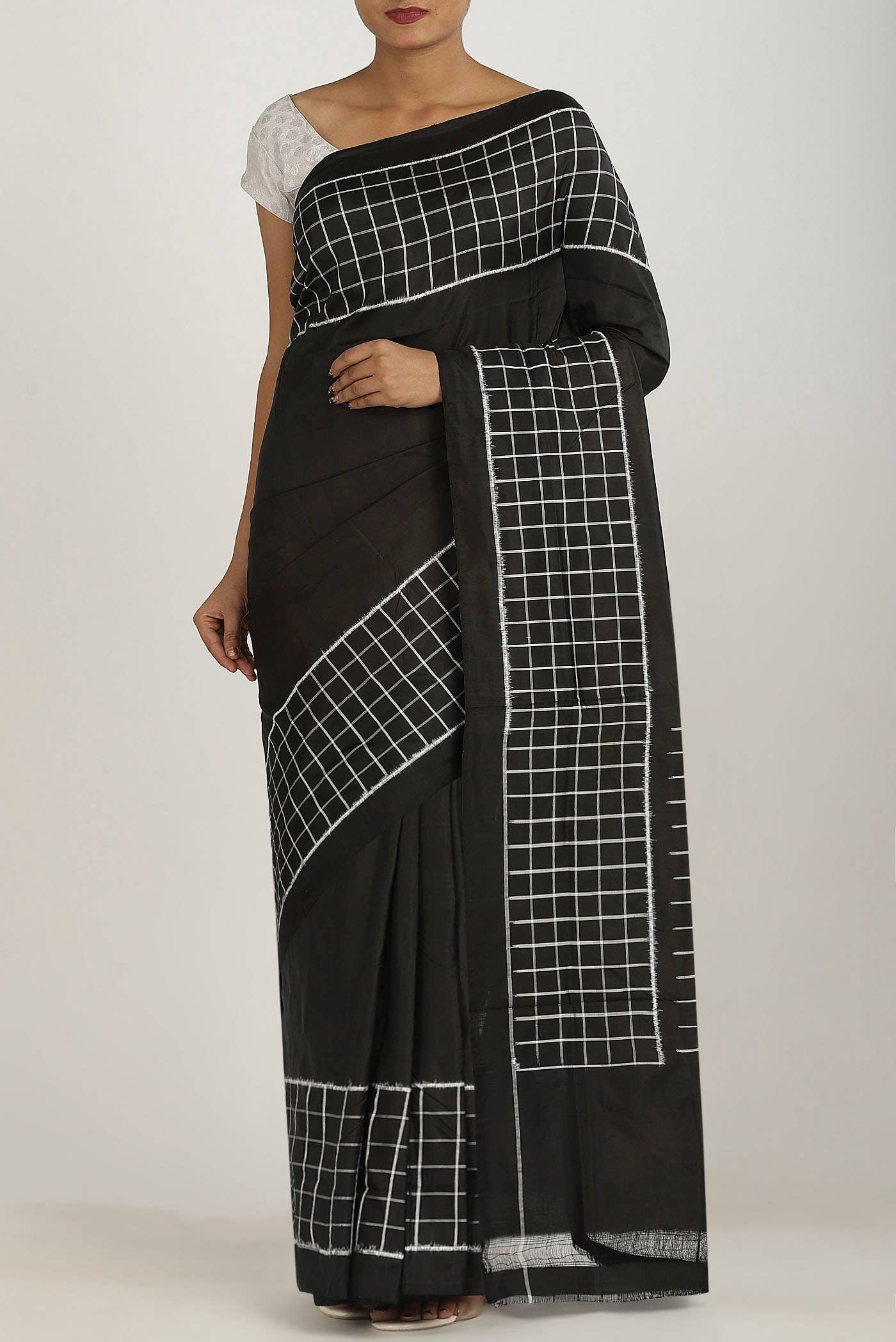 Black Pochampally Silk Saree