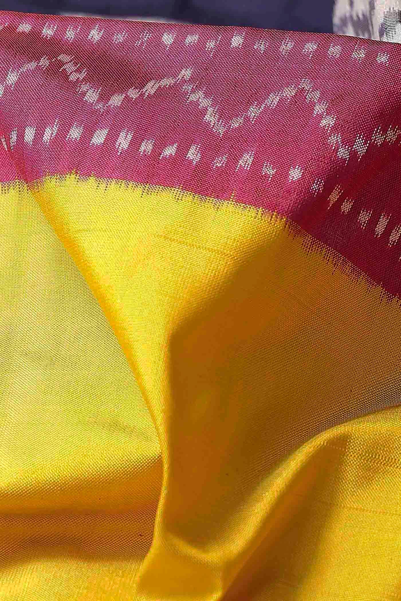 Yellow Pochampally Silk Saree