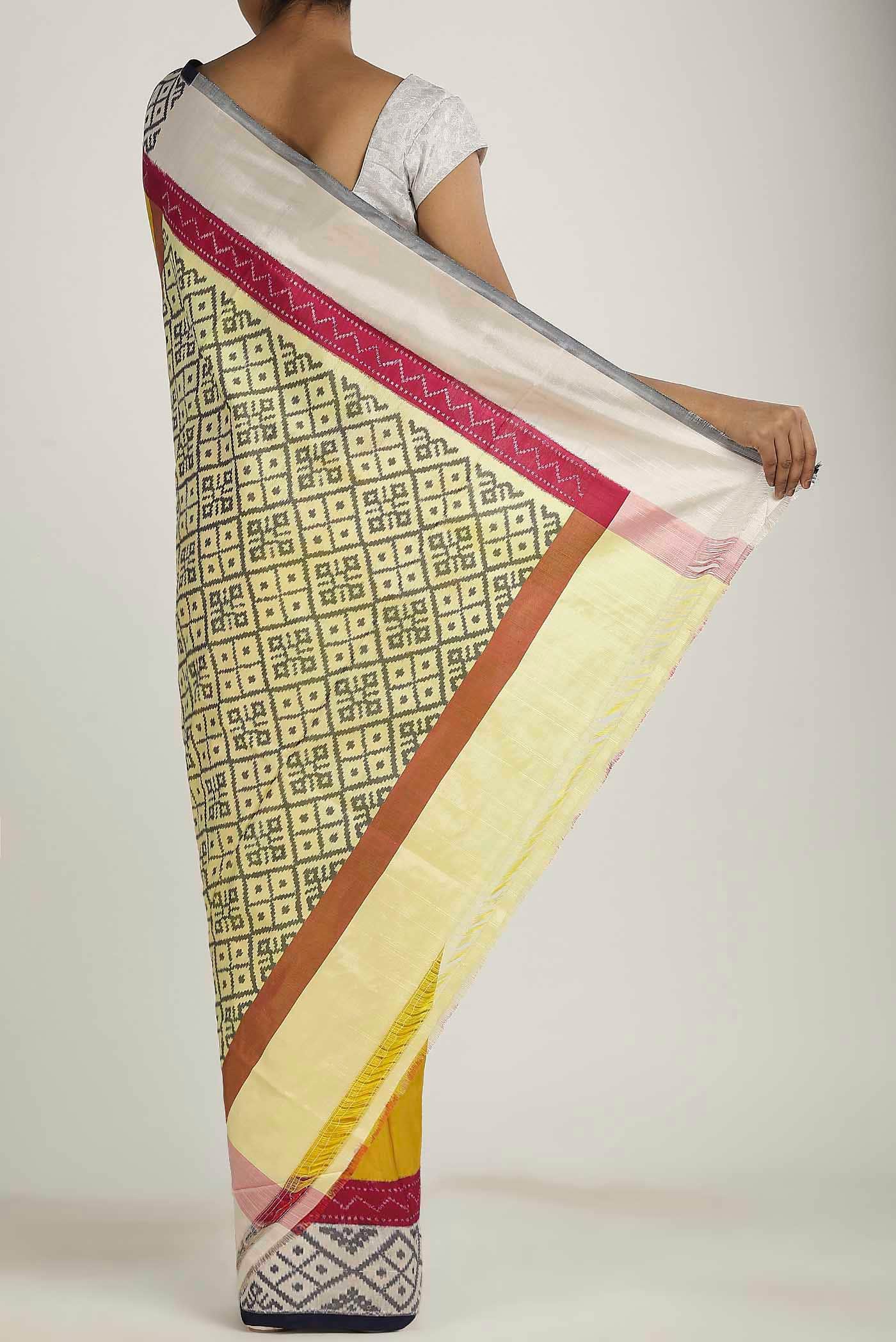 Yellow Pochampally Silk Saree