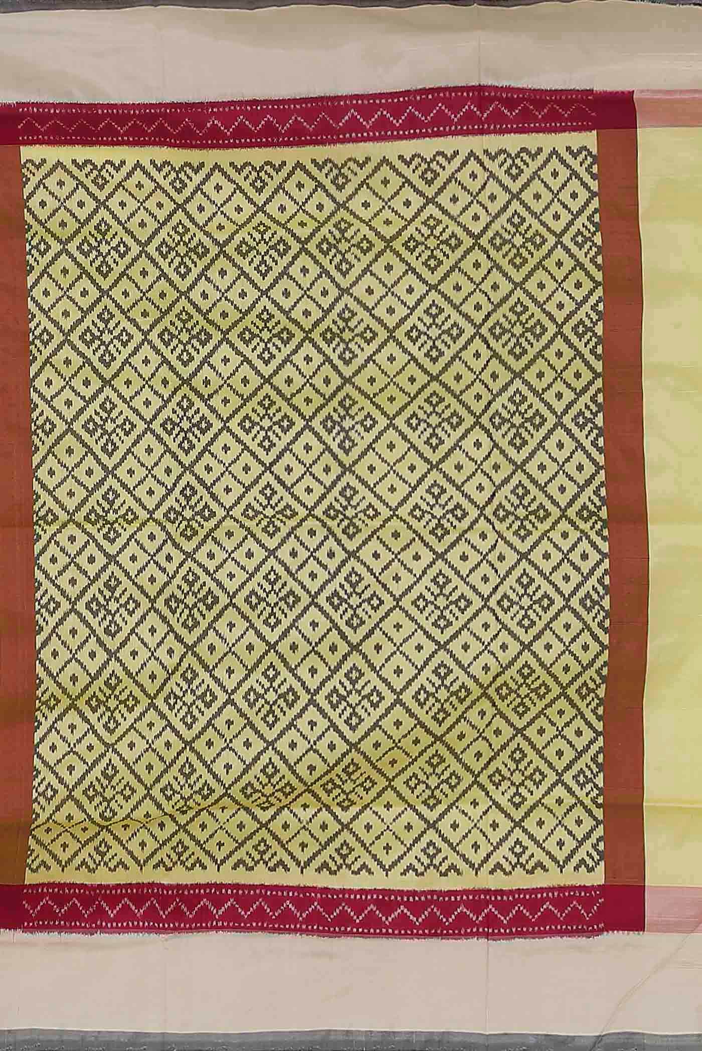 Yellow Pochampally Silk Saree
