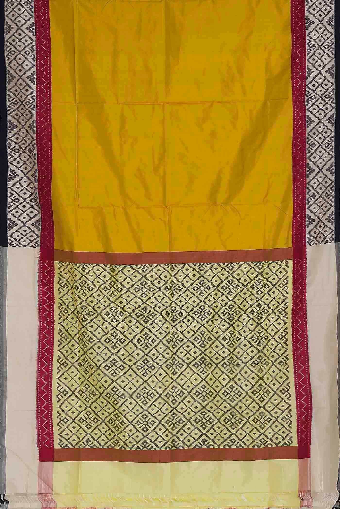 Yellow Pochampally Silk Saree