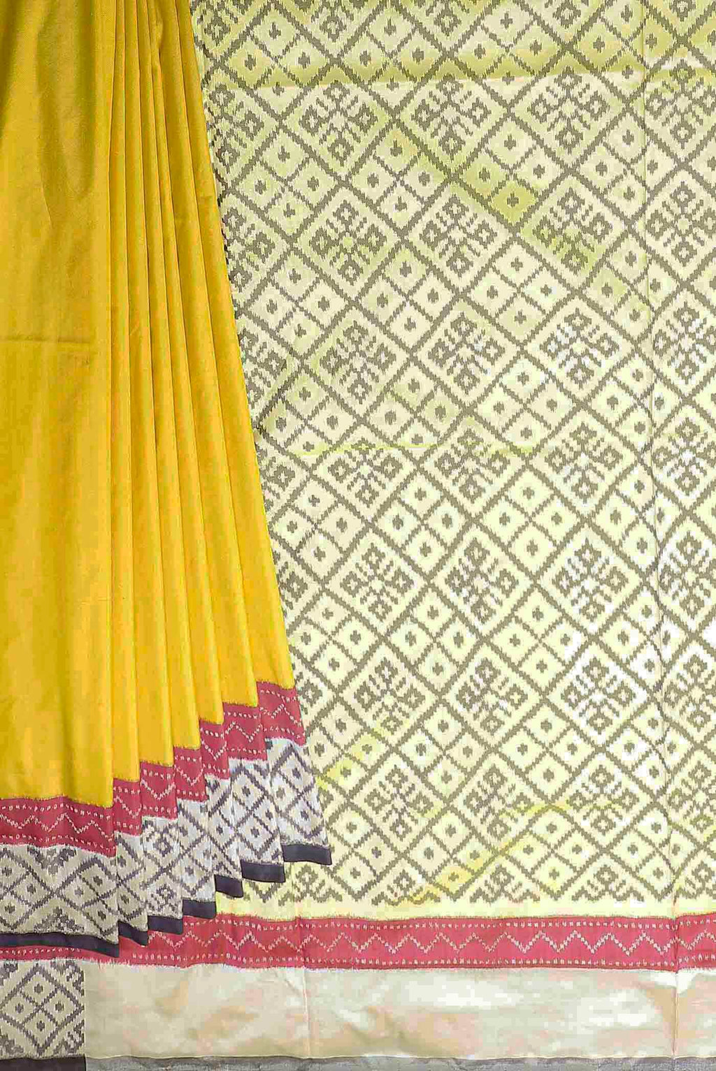 Yellow Pochampally Silk Saree