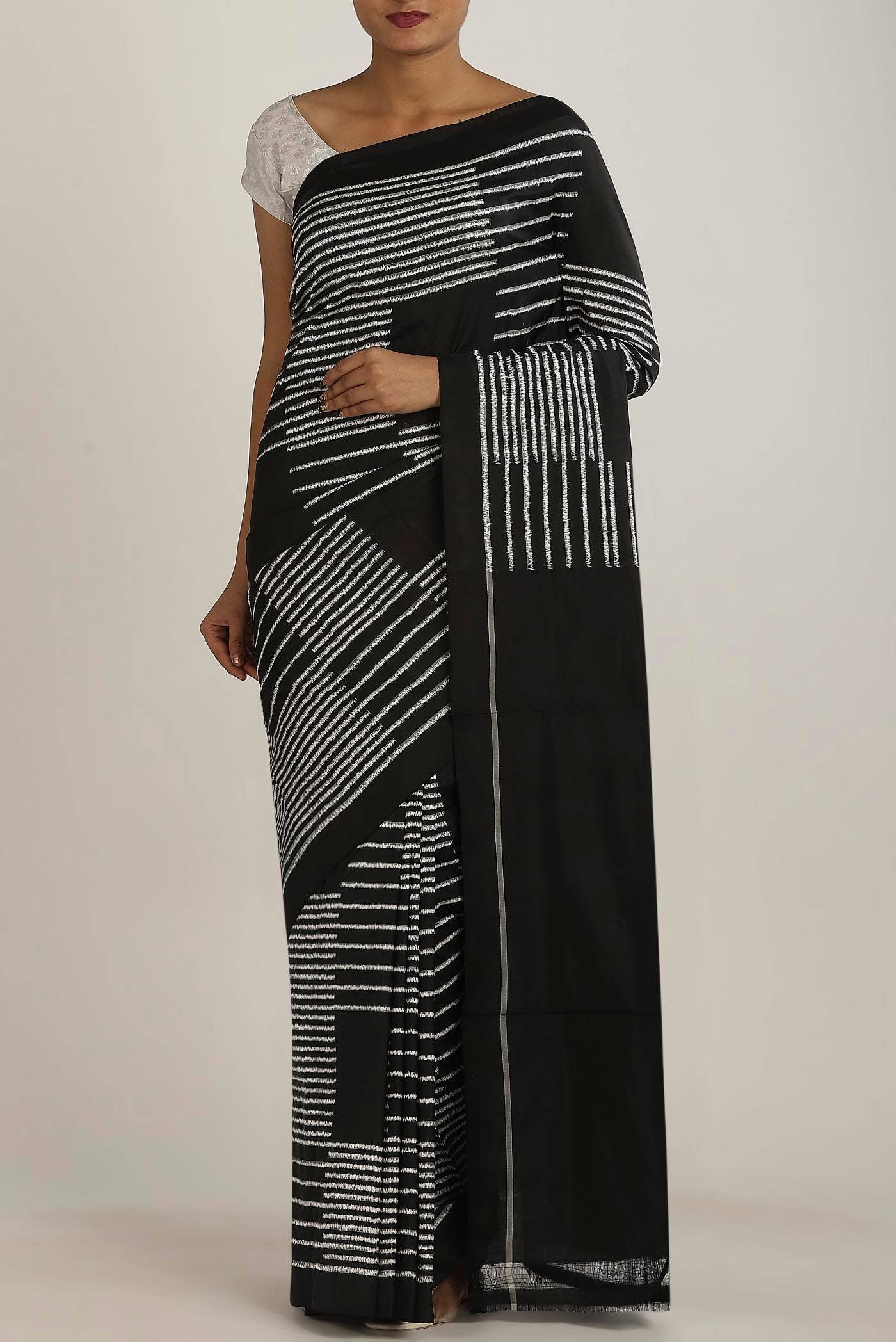Black Pochampally Silk Saree