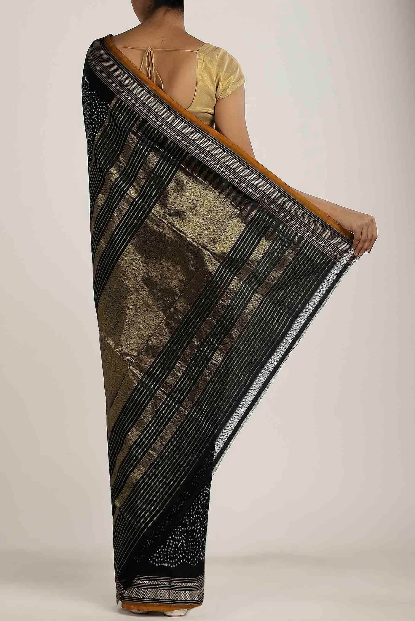 Black Pochampally Silk Saree