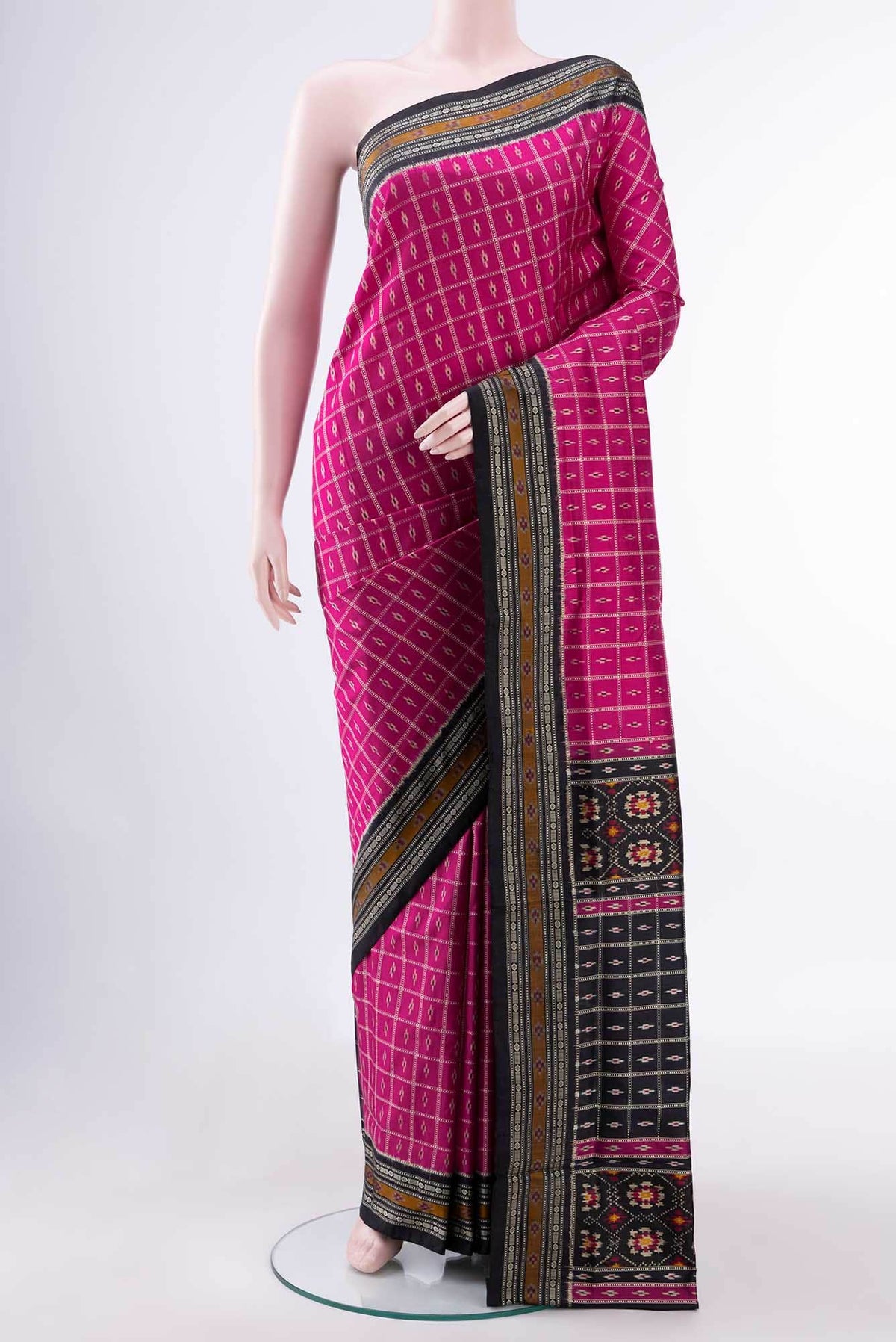 Rani Pink Pochampally Silk Saree