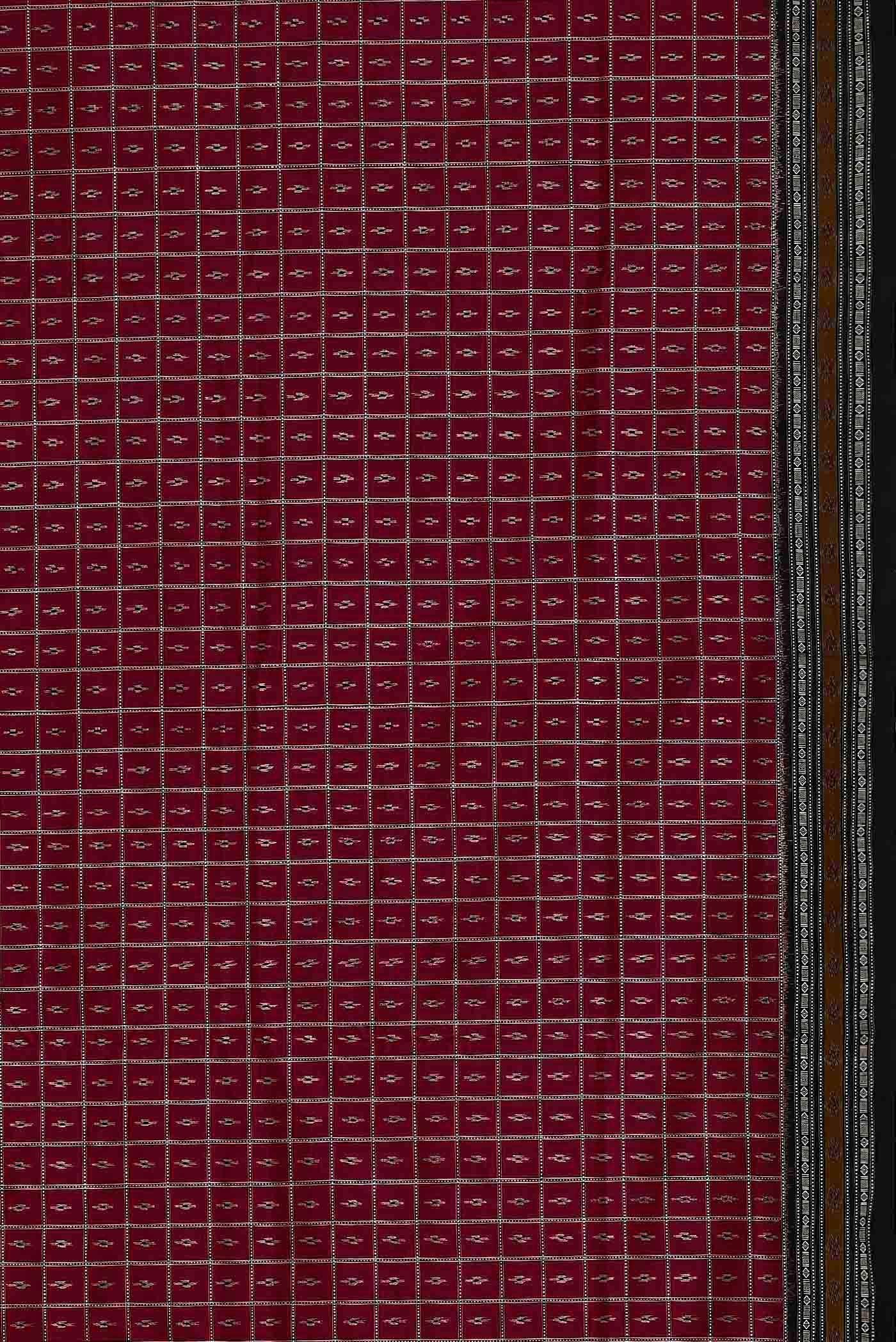 Magenta Pochampally Silk Saree