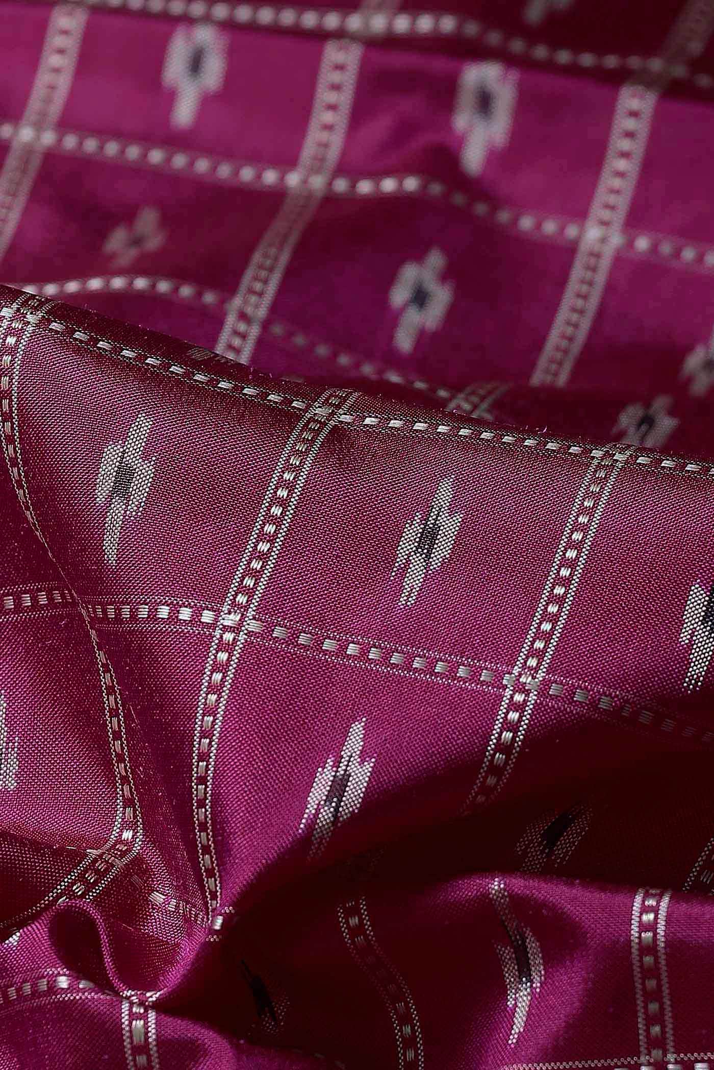 Magenta Pochampally Silk Saree
