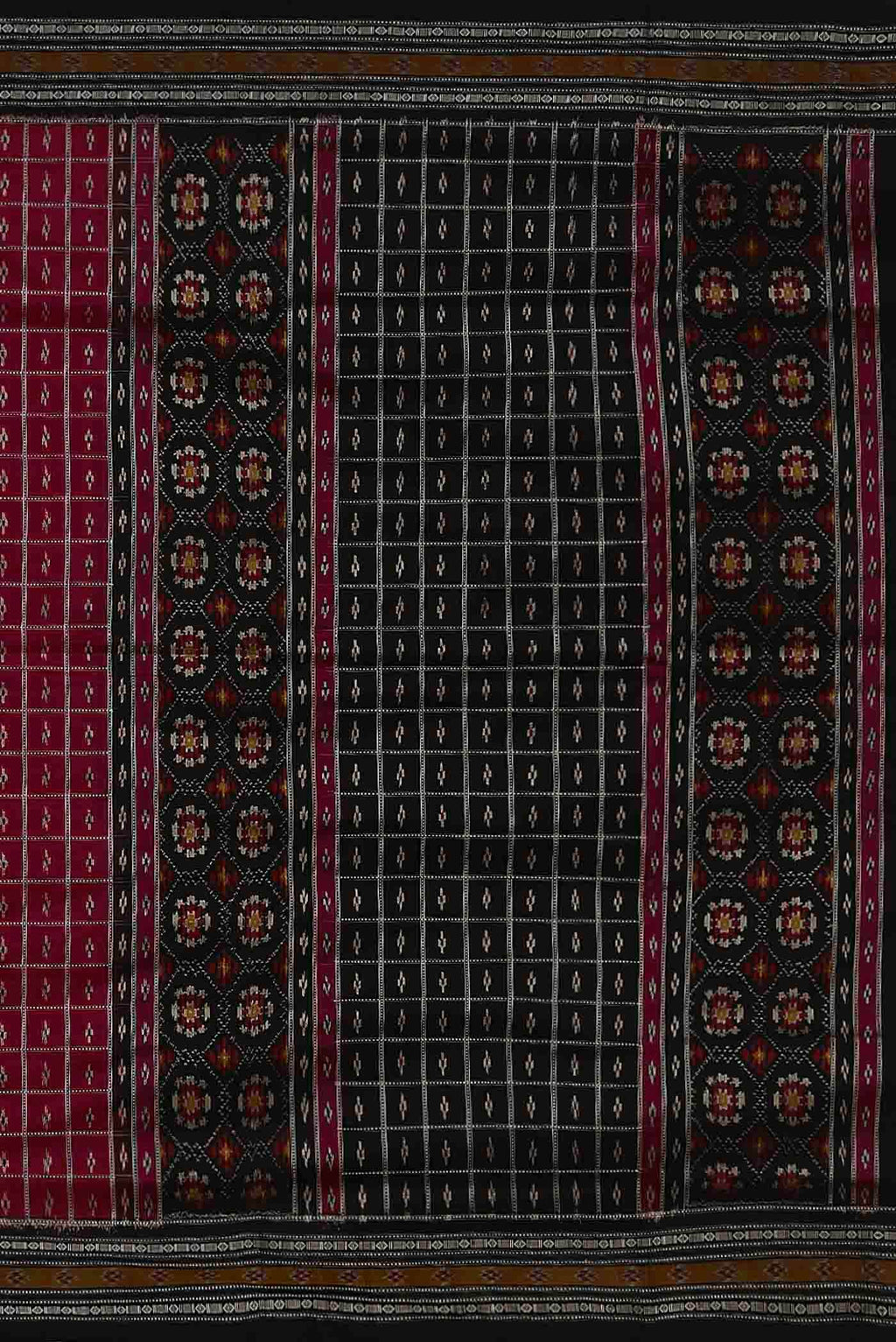 Magenta Pochampally Silk Saree