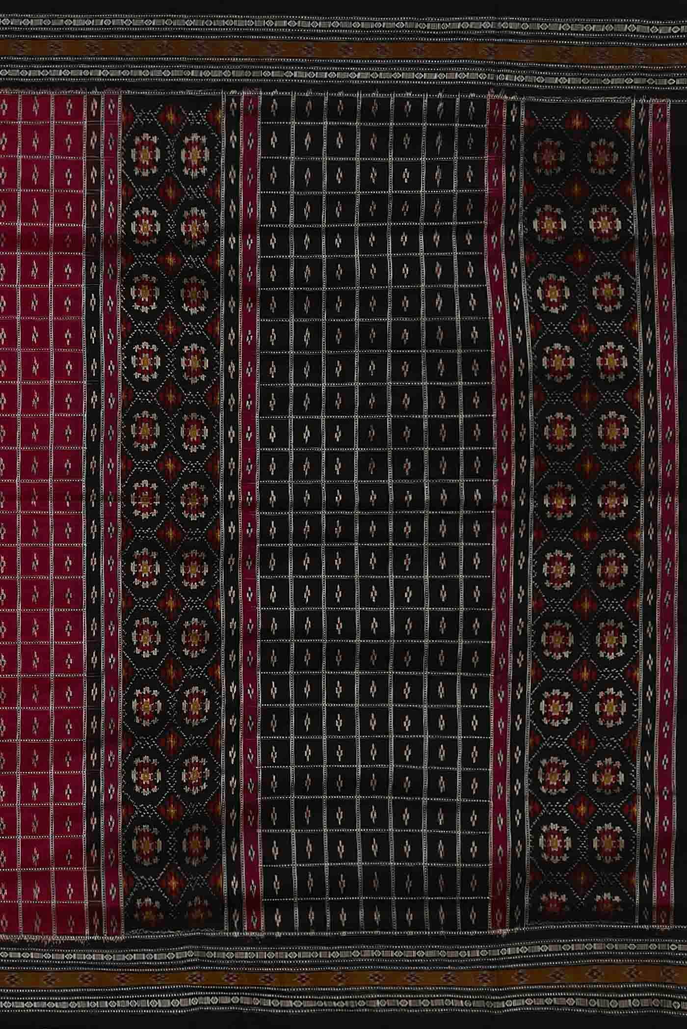 Magenta Pochampally Silk Saree