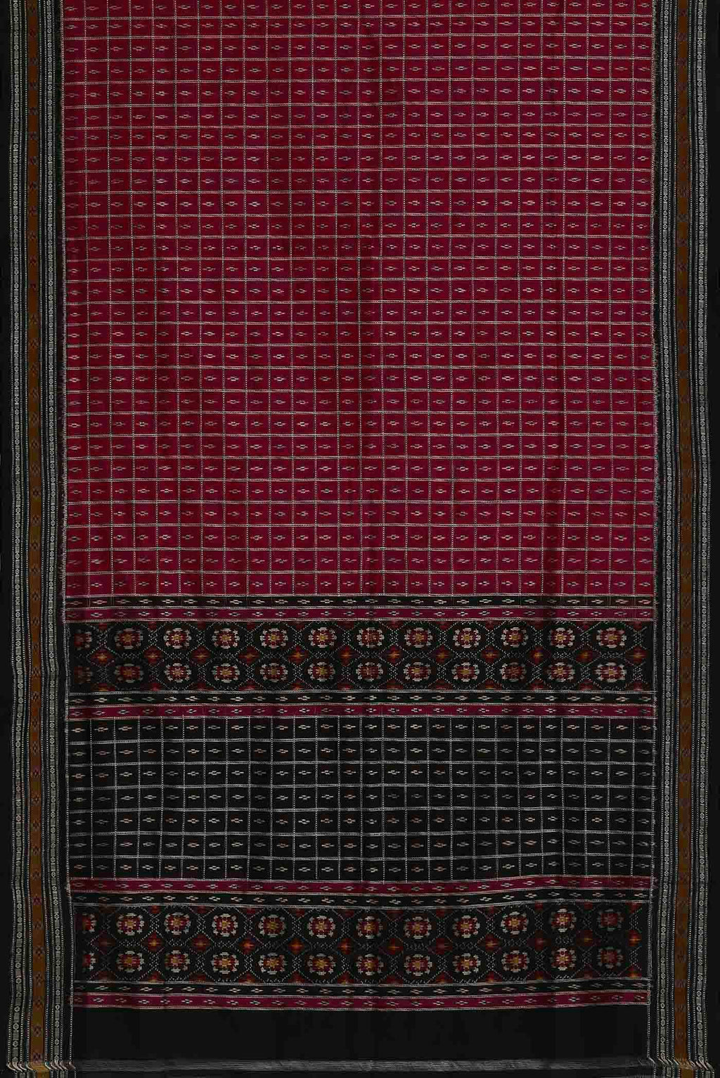 Magenta Pochampally Silk Saree