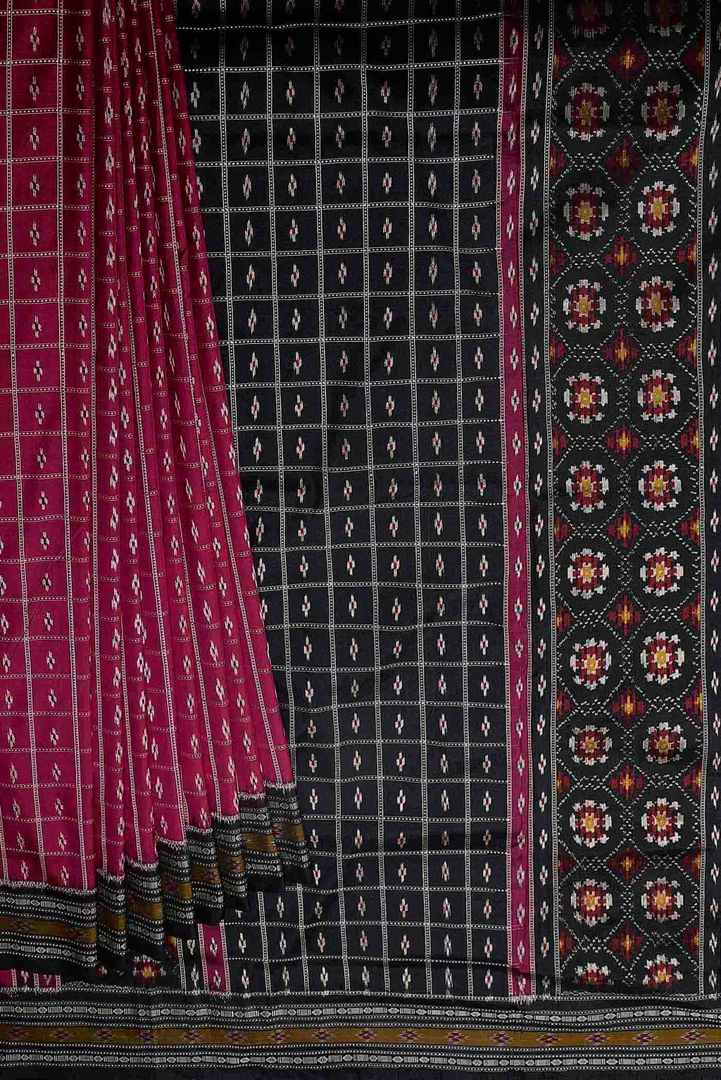 Magenta Pochampally Silk Saree