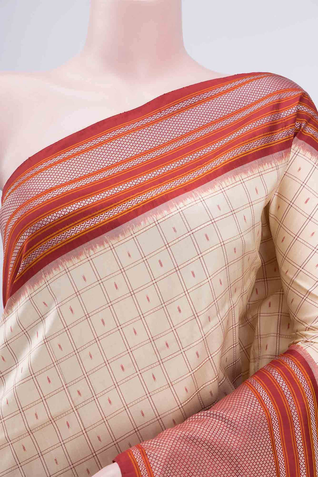 Cream Pochampally Saree