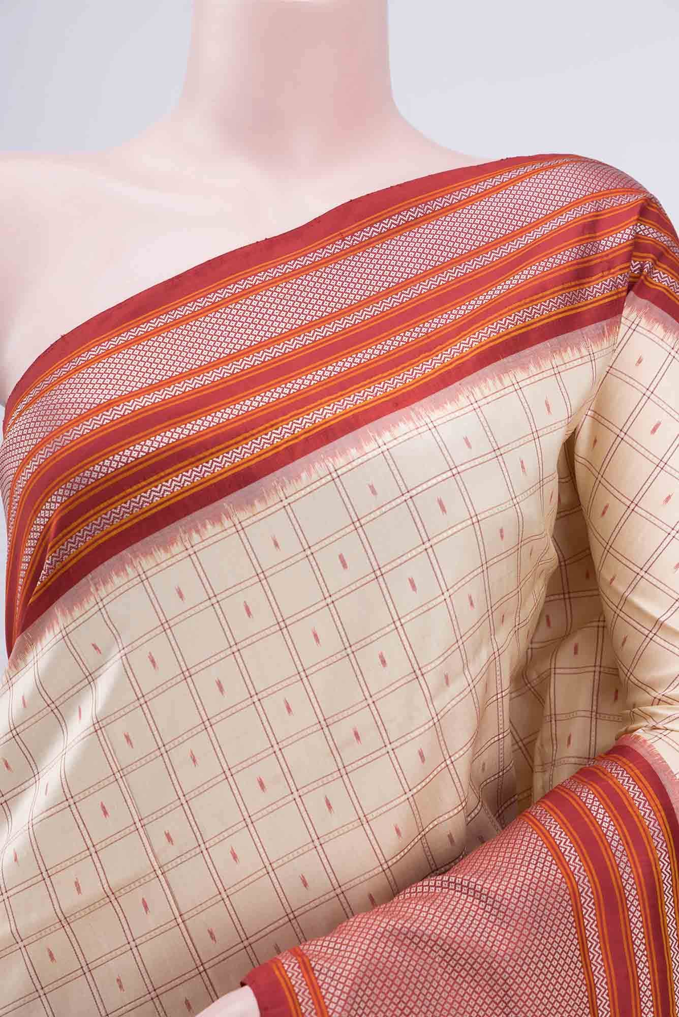 Cream Pochampally Saree