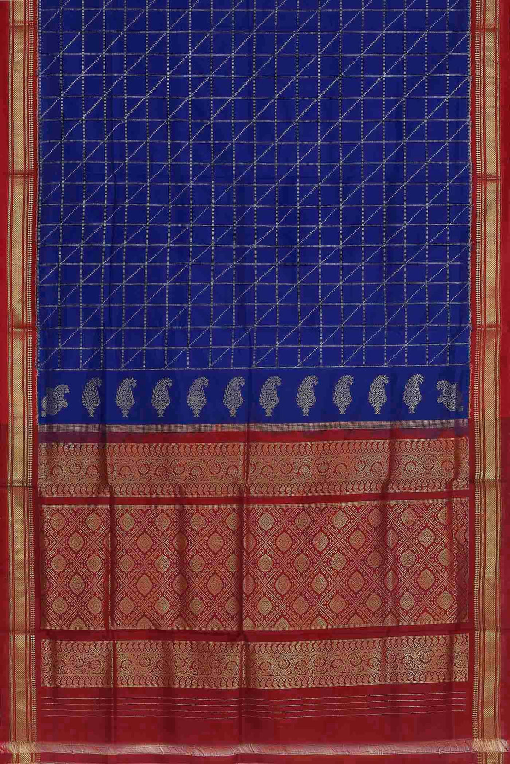Royal Blue Pochampally Silk Saree