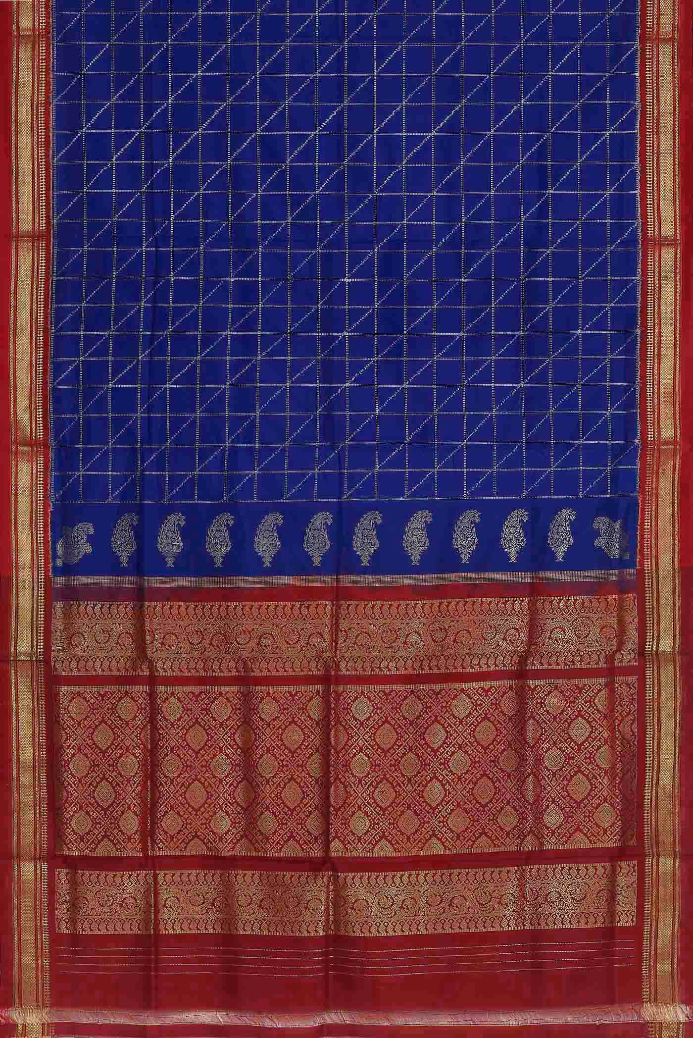 Royal Blue Pochampally Silk Saree