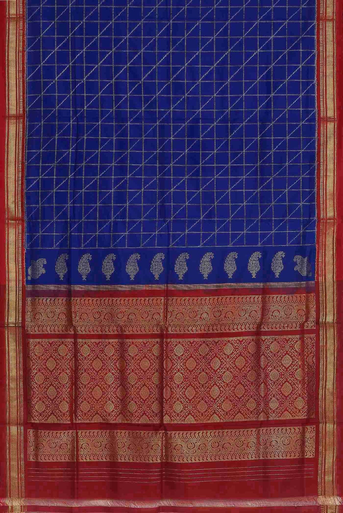 Royal Blue Pochampally Silk Saree