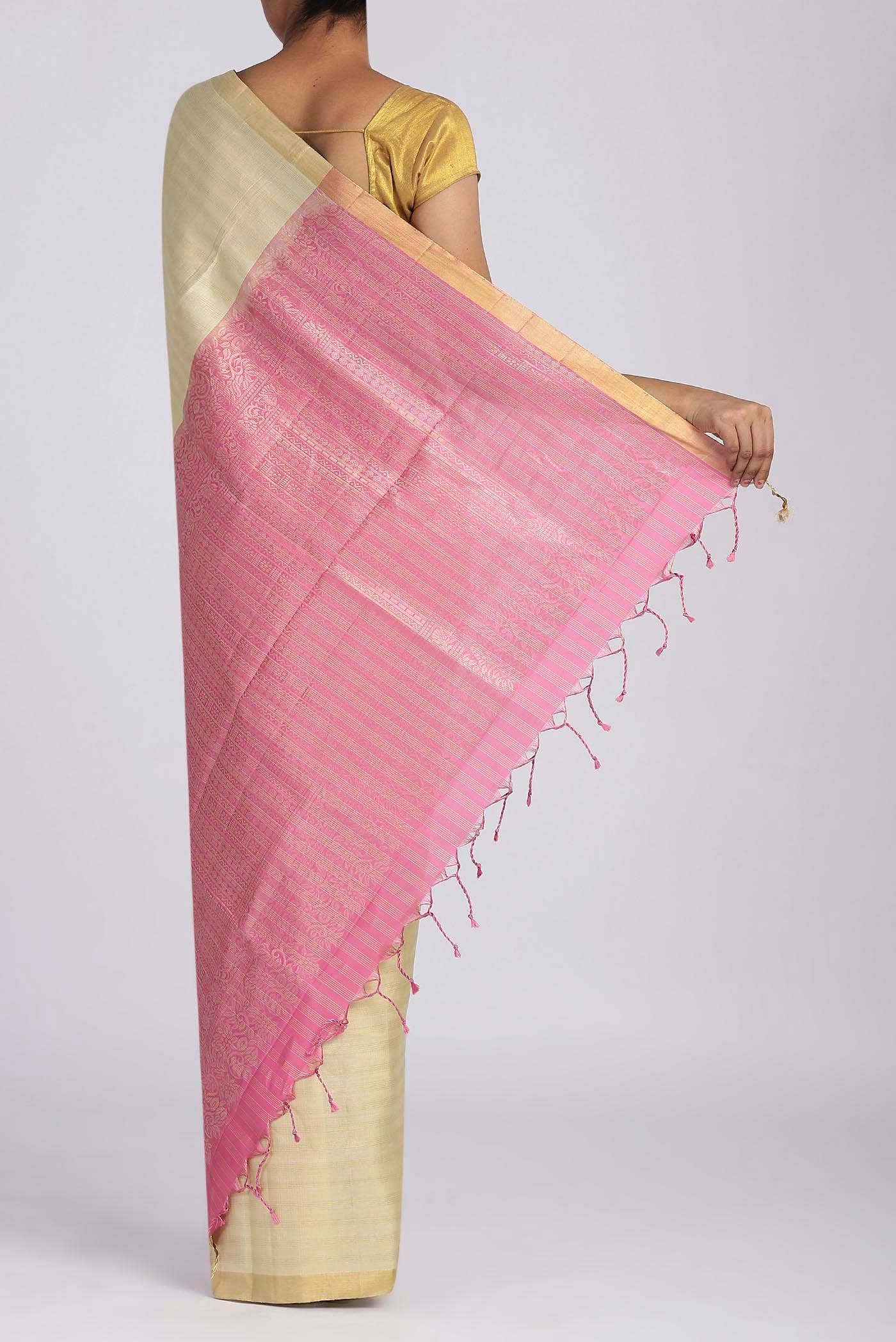 Cream Soft Silk Saree