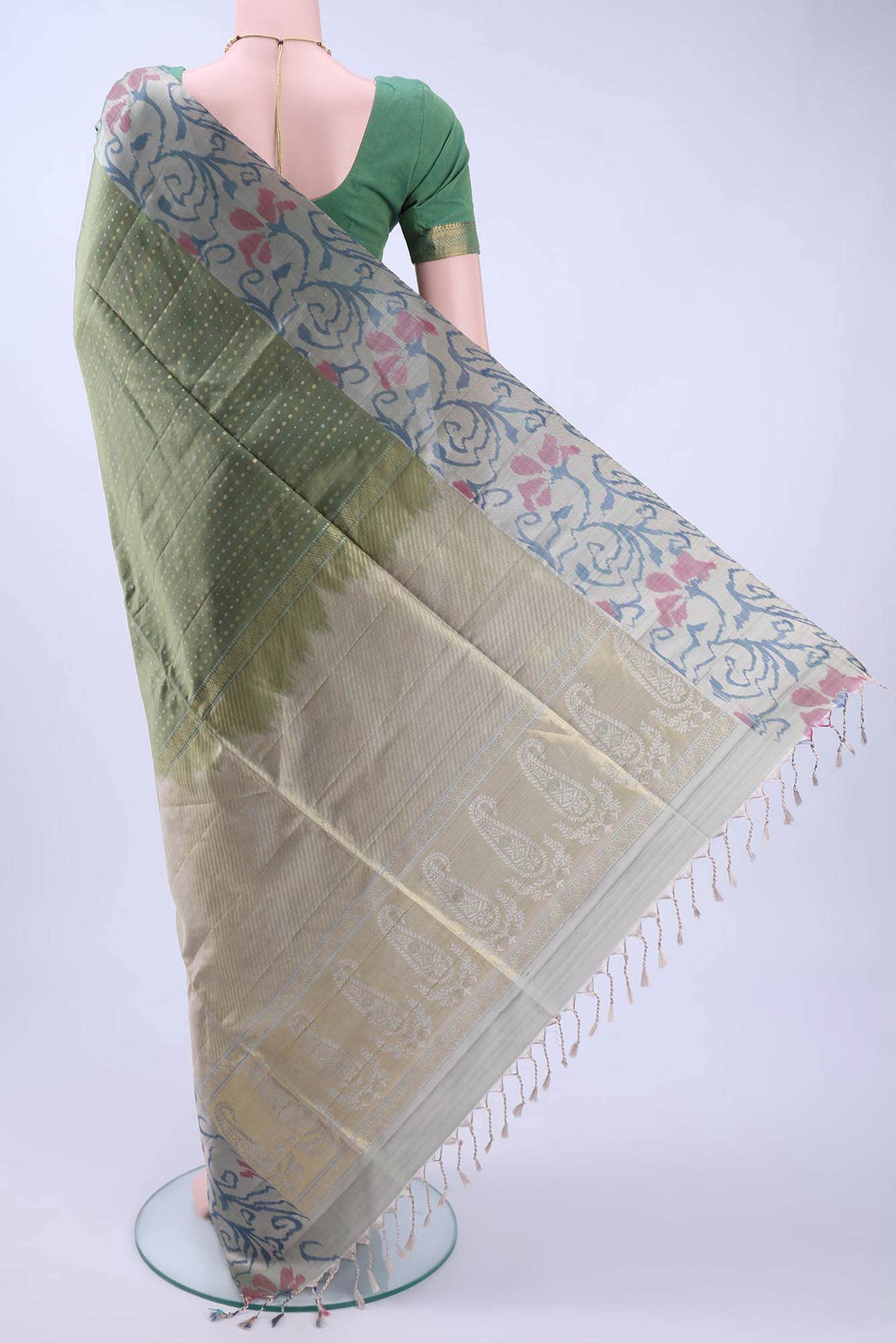 Pista Green Soft Silk Saree