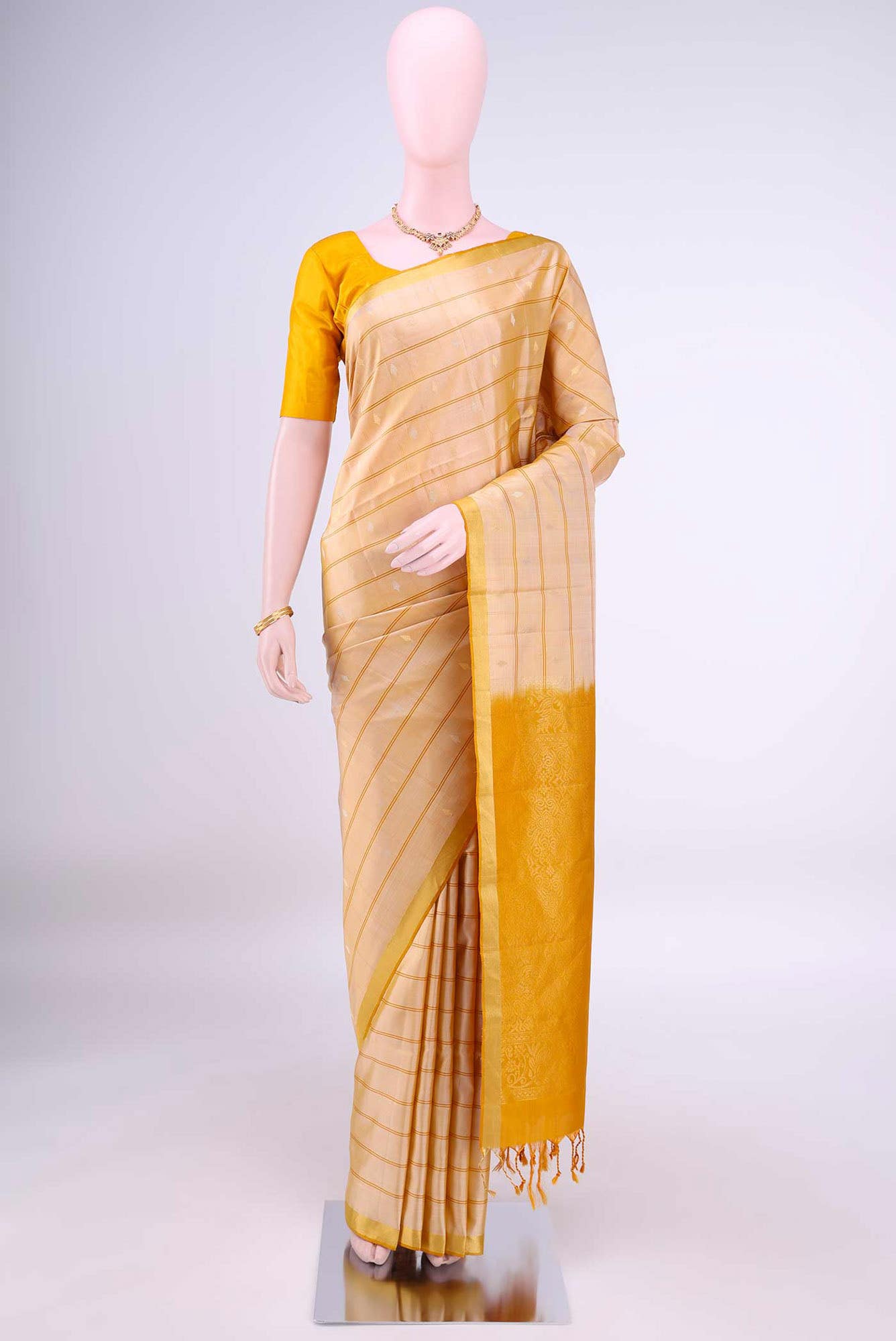 Beige Soft Silk Saree