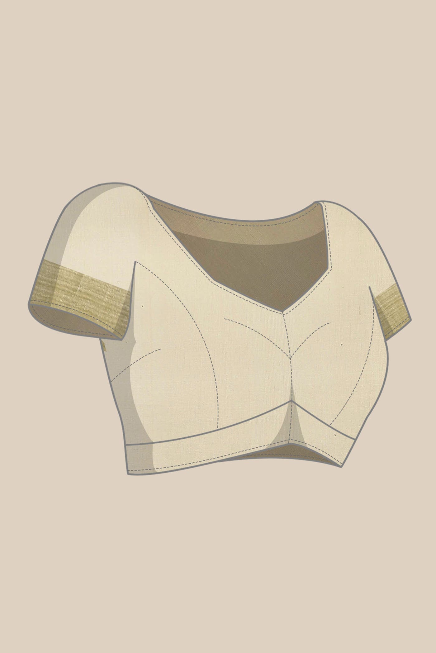 Beige Muslin Silk Saree