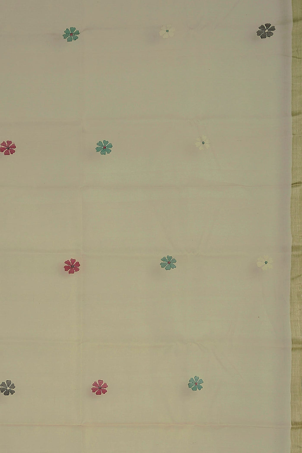 Beige Muslin Silk Saree