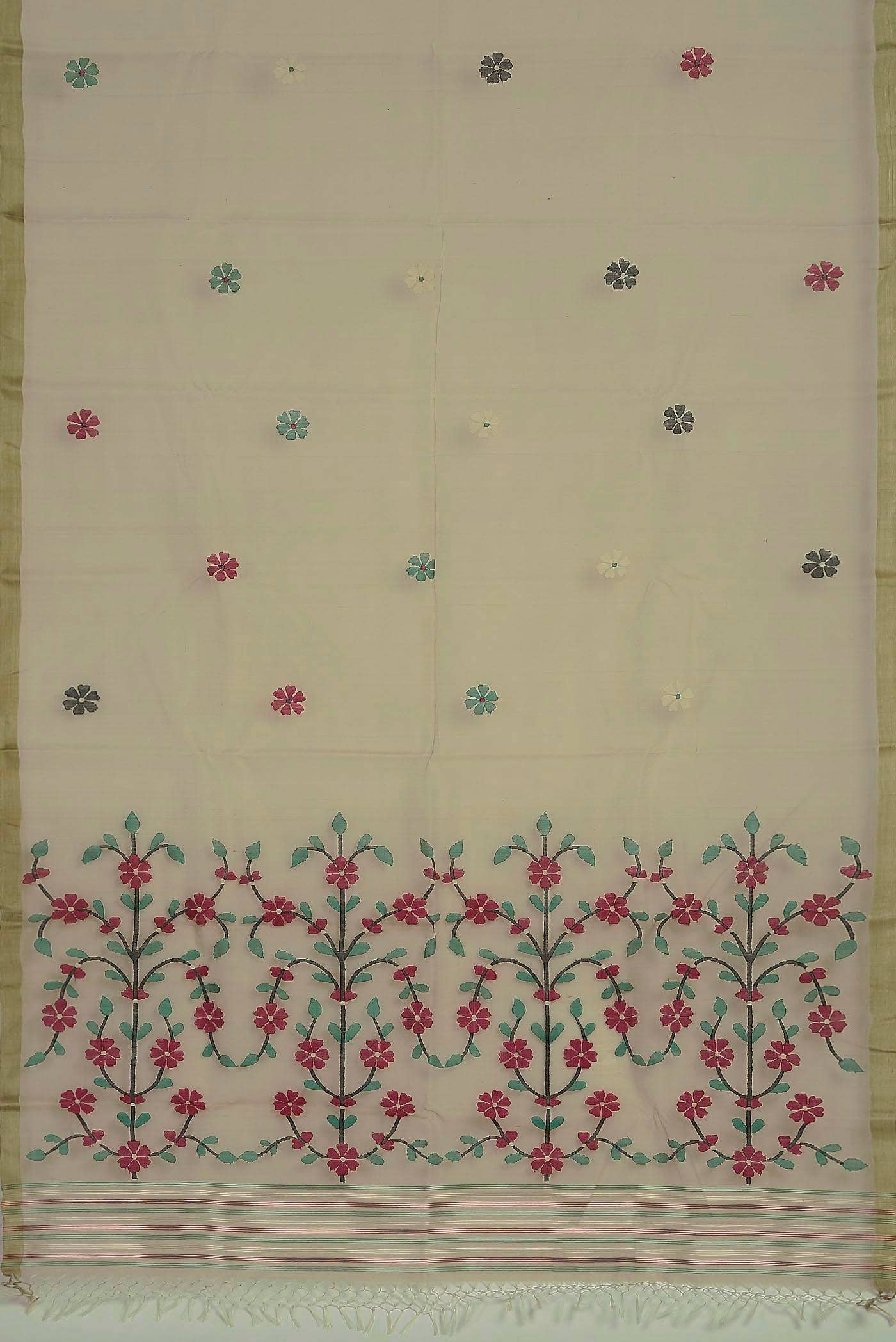 Beige Muslin Silk Saree