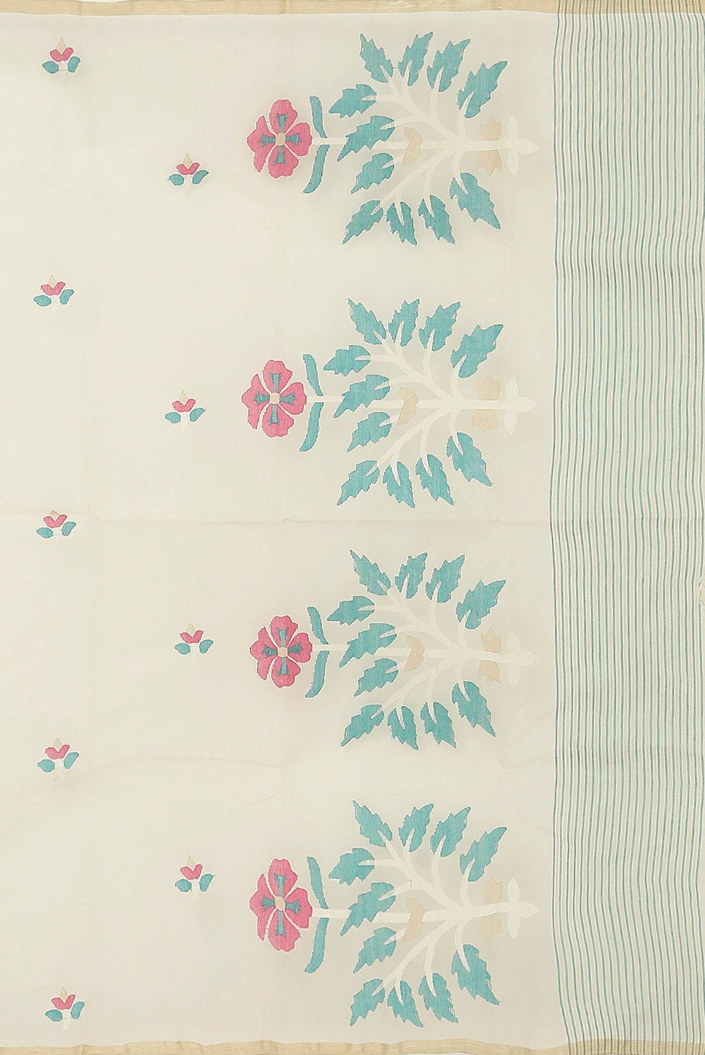 Cream Muslin Silk Saree