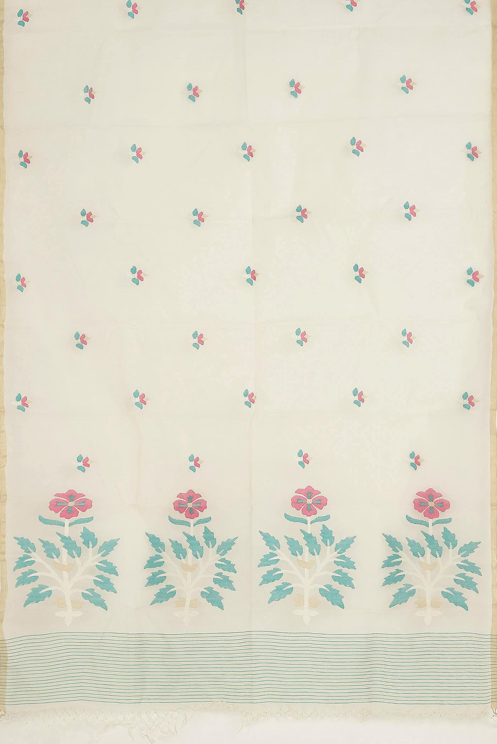 Cream Muslin Silk Saree