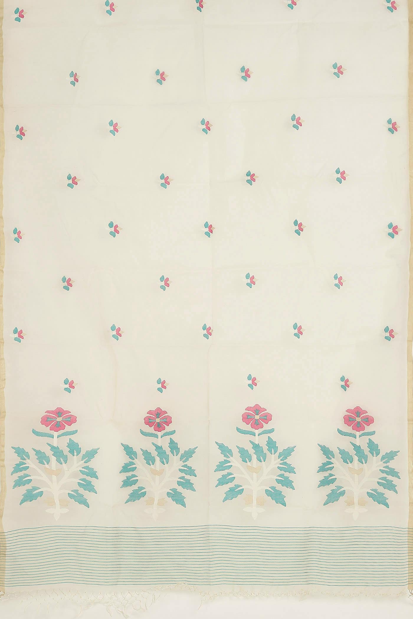 Cream Muslin Silk Saree
