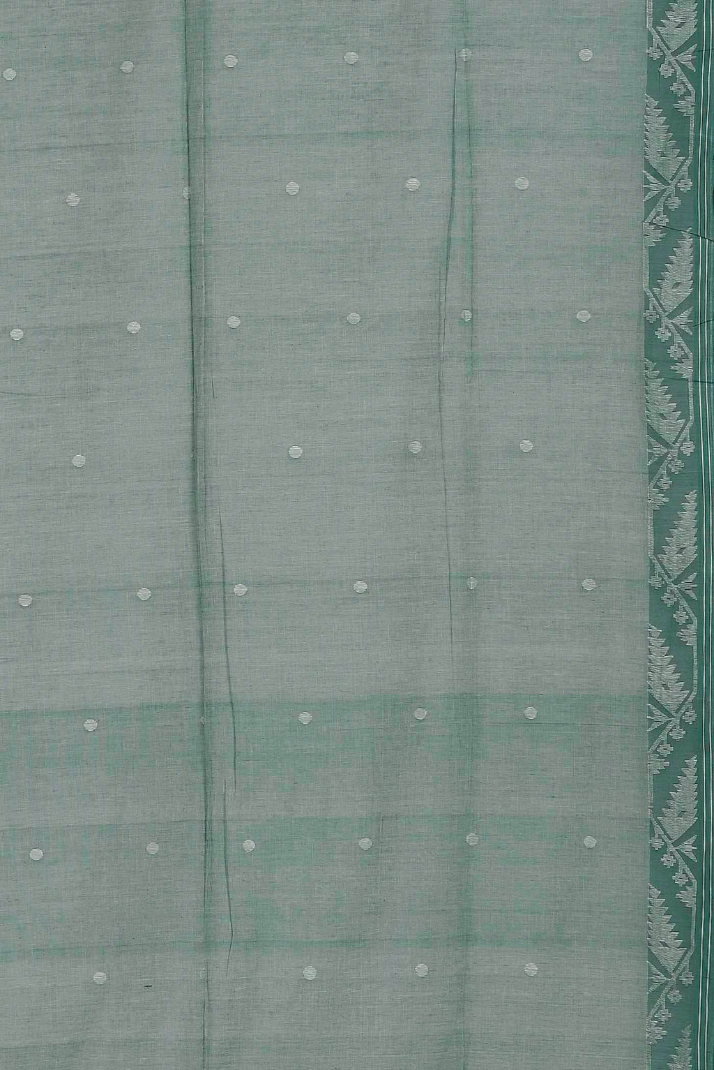 Green Jute Cotton Saree