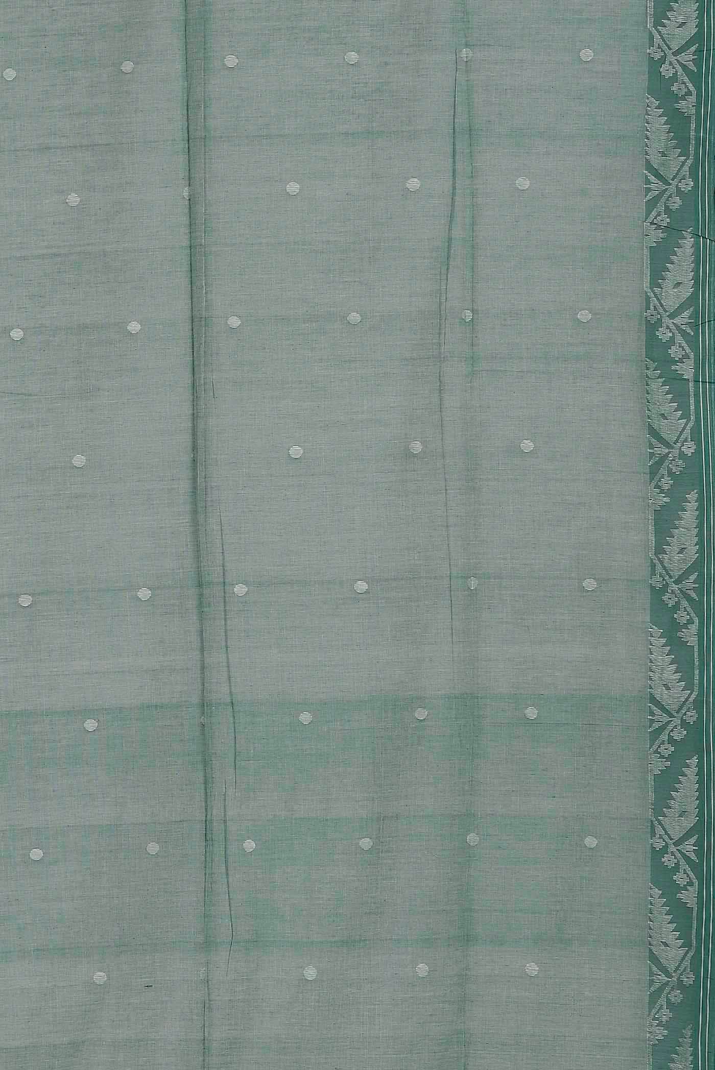 Green Jute Cotton Saree
