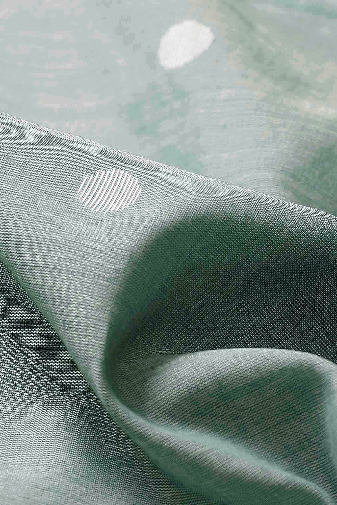 Green Jute Cotton Saree