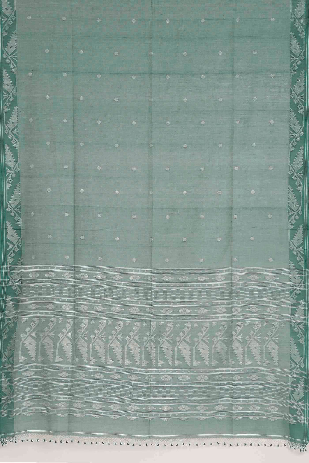 Green Jute Cotton Saree