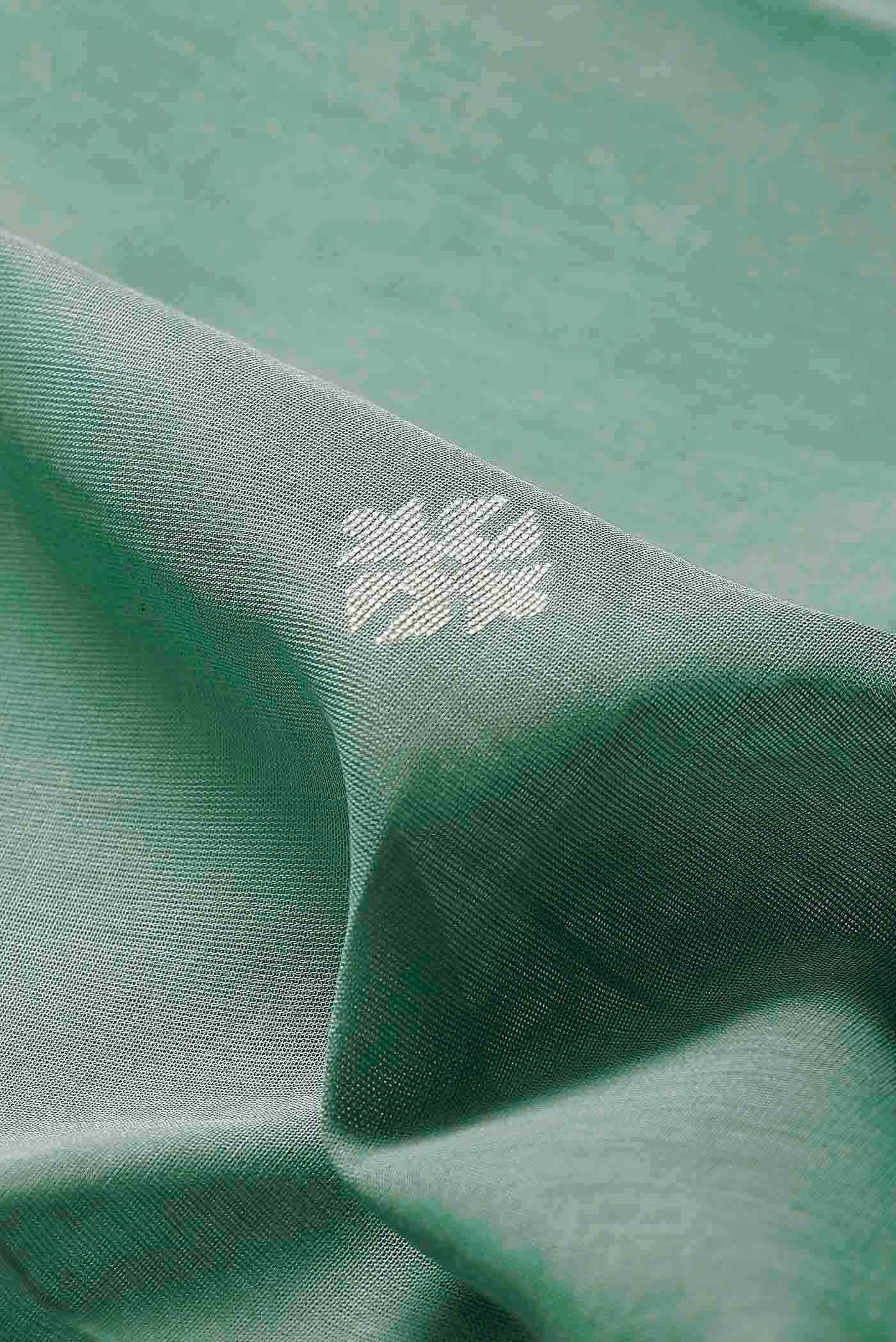 Green Jute Cotton Saree