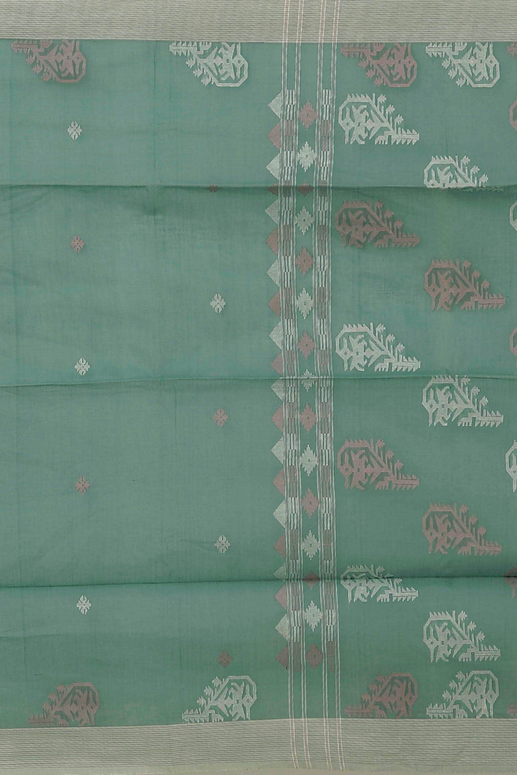 Green Jute Cotton Saree