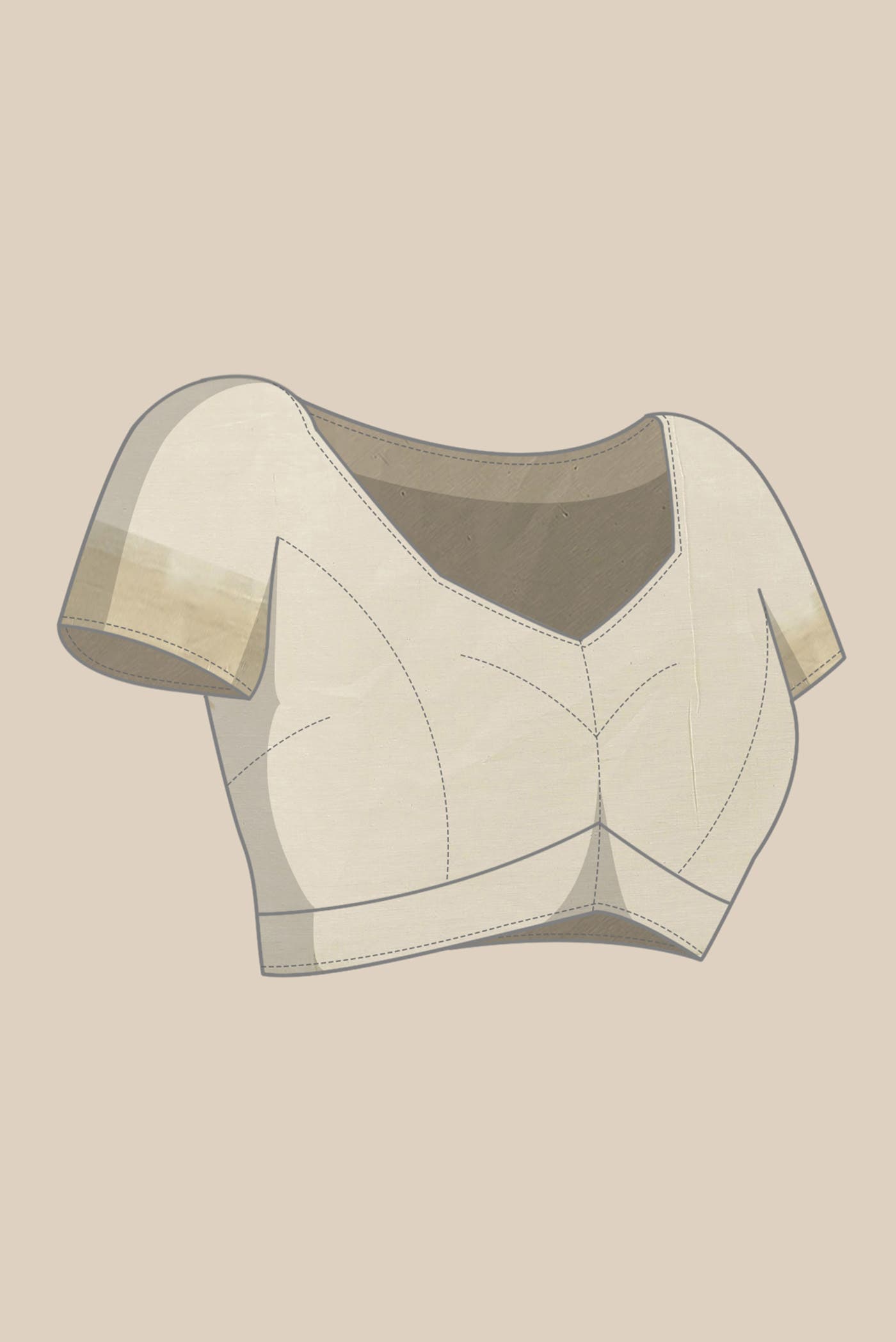 Beige Jute Cotton Saree