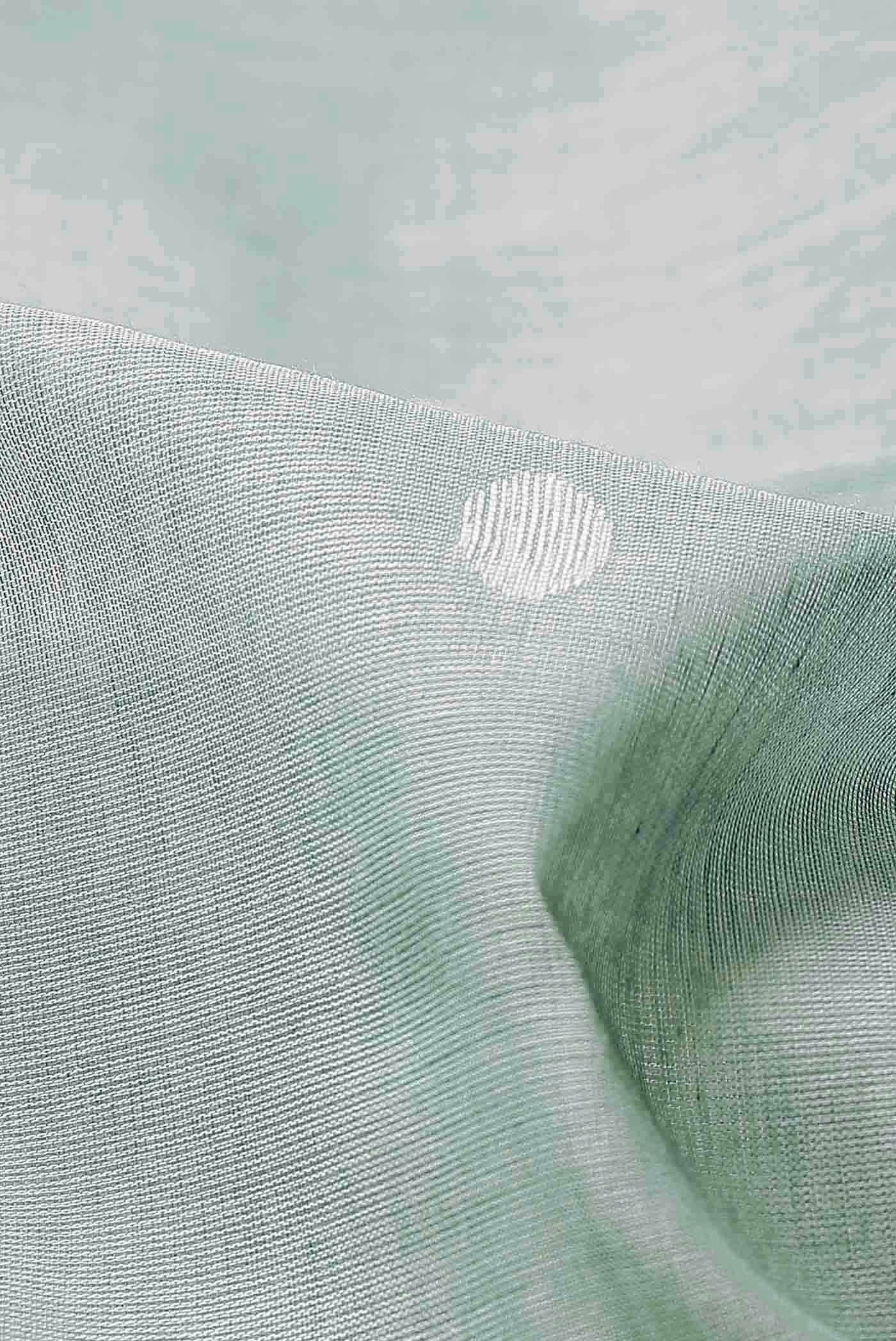 Green Jute Cotton Saree