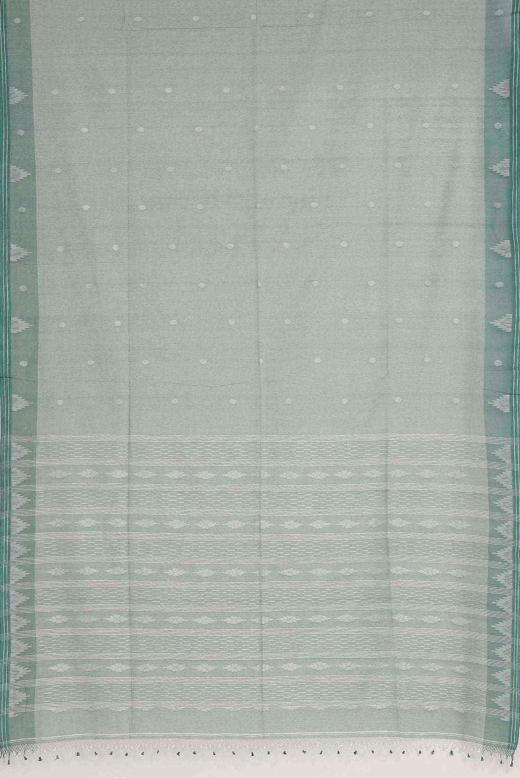 Green Jute Cotton Saree